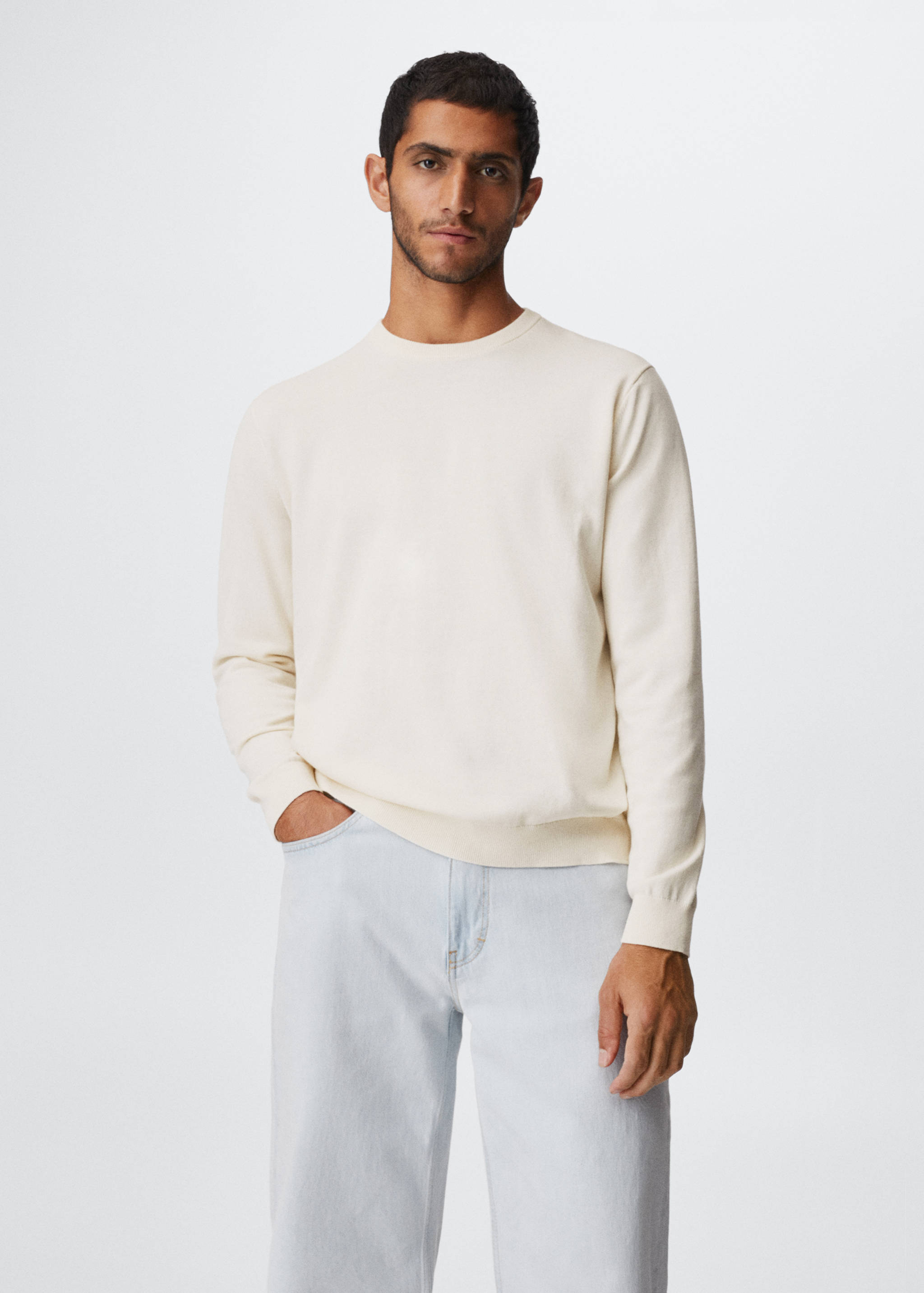Fine-knit cotton sweater - Medium plane