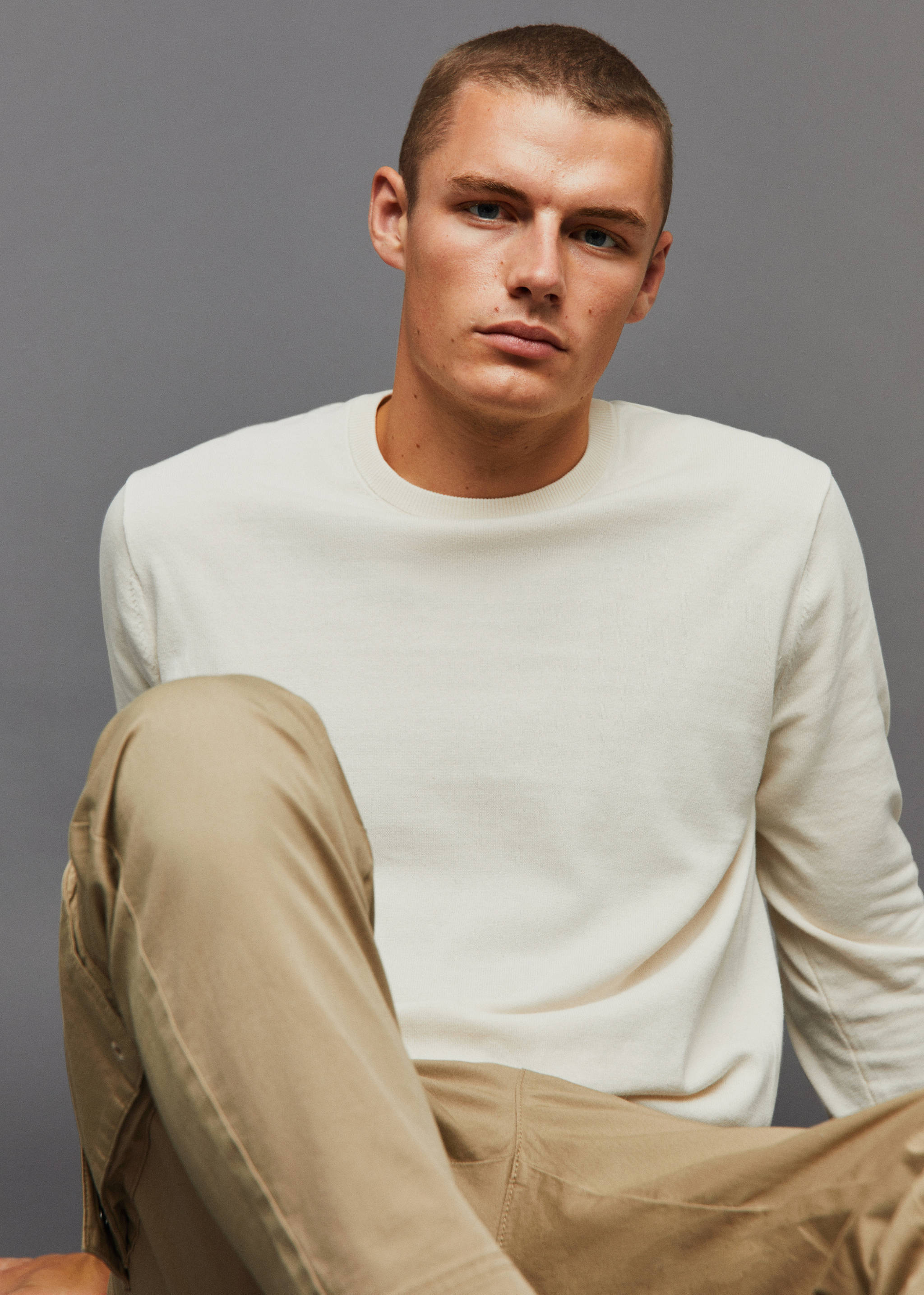 Fine-knit cotton sweater - Details of the article 3