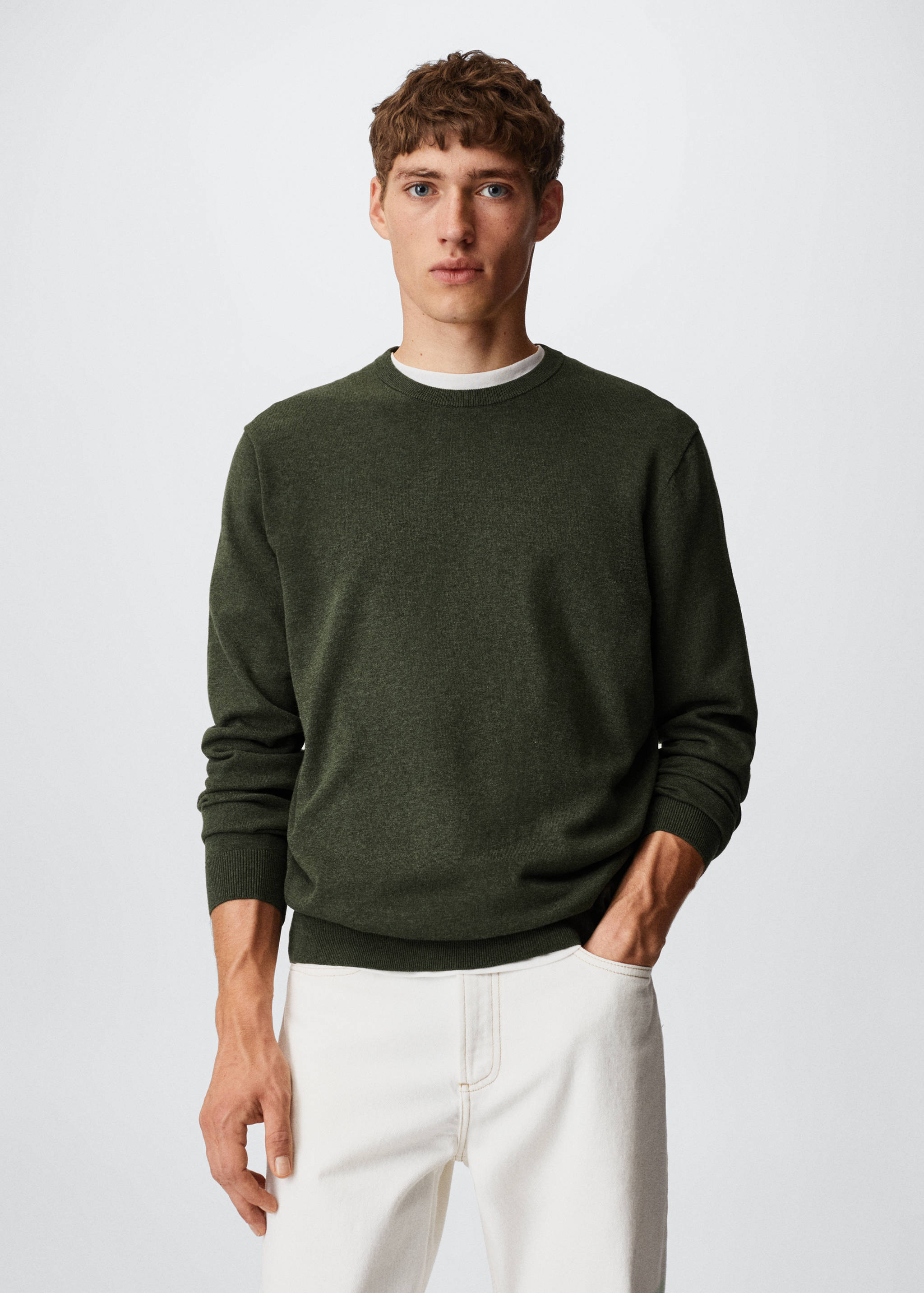 Fine-knit cotton sweater - Medium plane