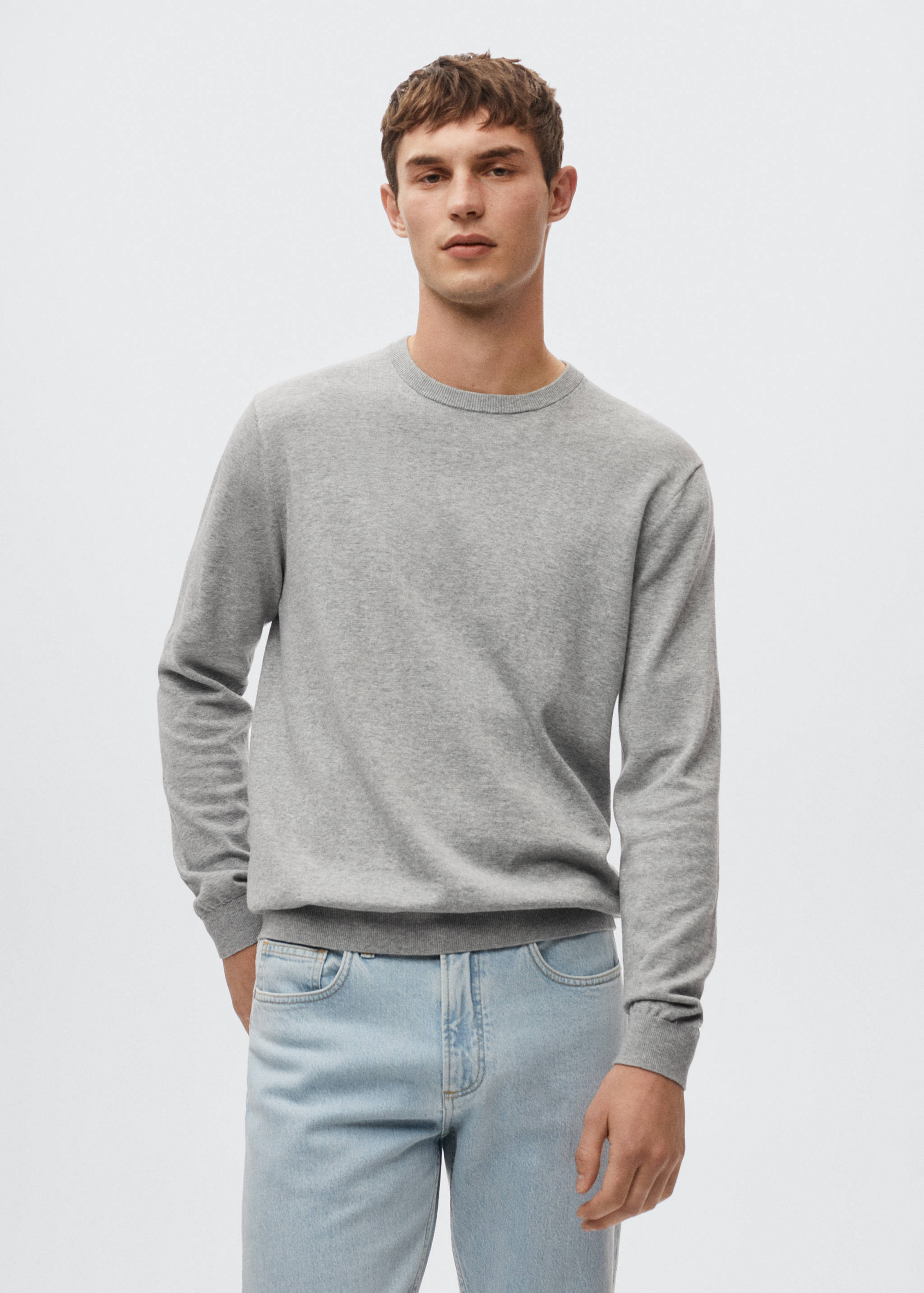 Fine-knit cotton sweater - Medium plane