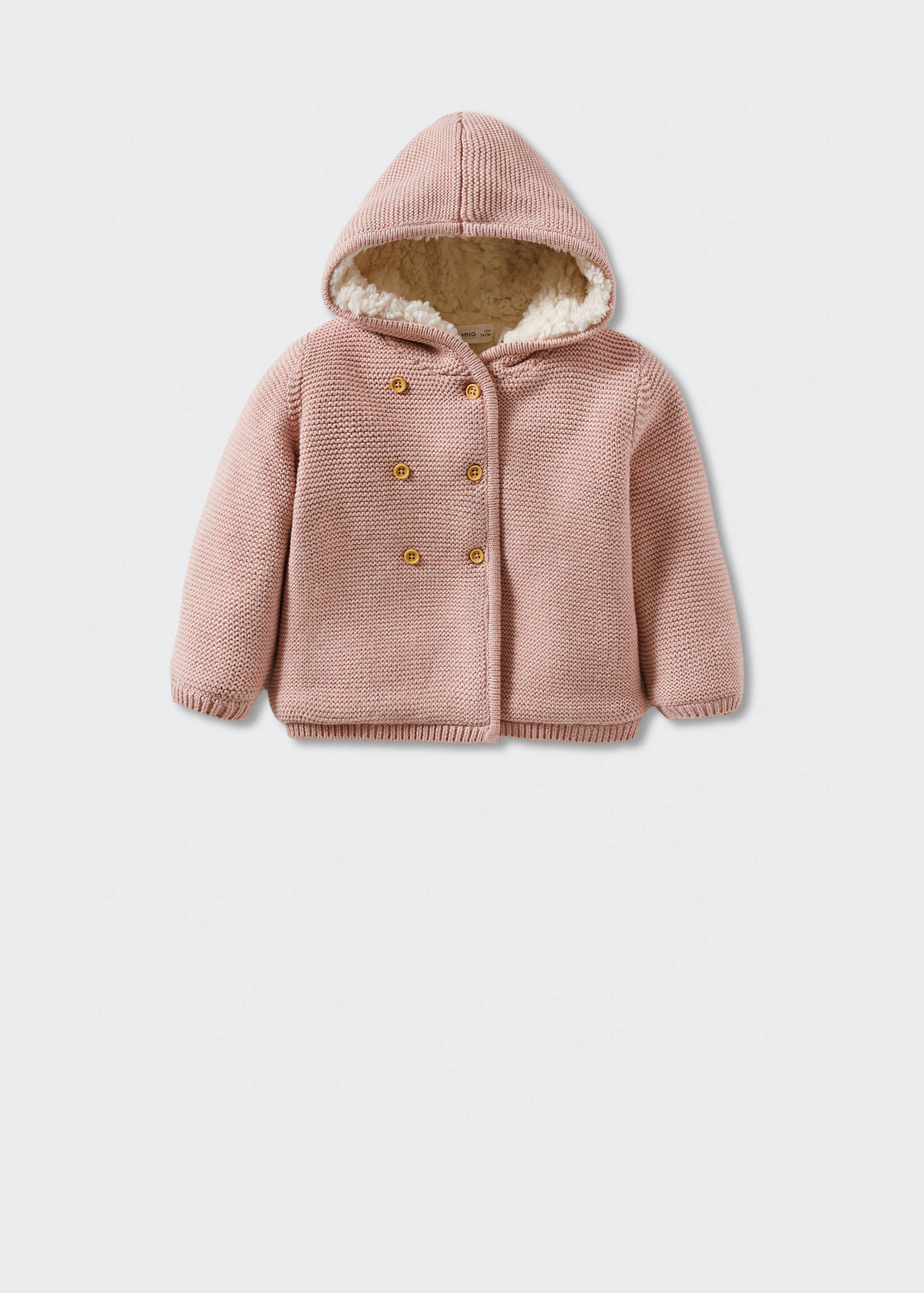 Knitted cardigan with fur-effect lining - Article without model