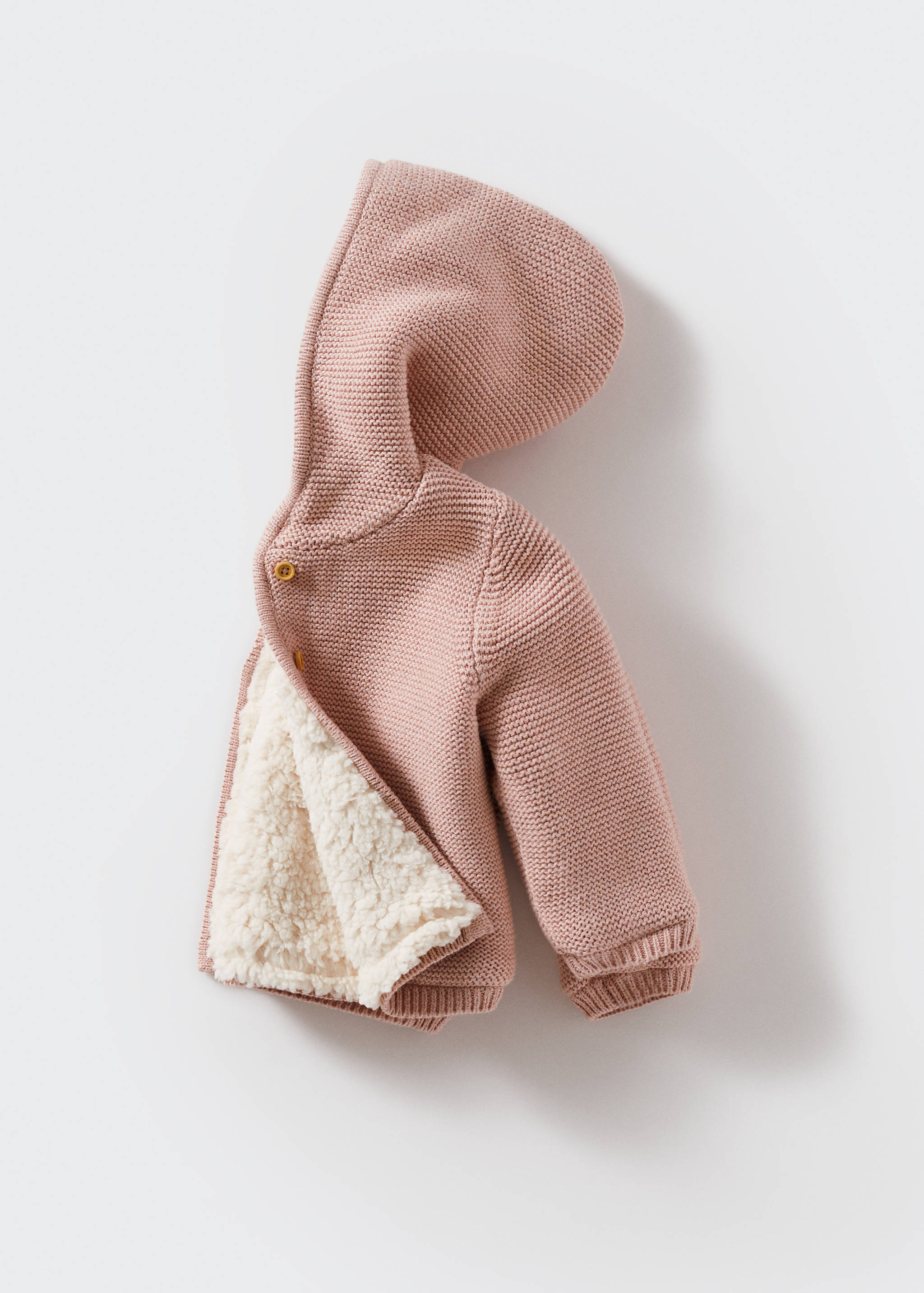 Knitted cardigan with fur-effect lining - Details of the article 9