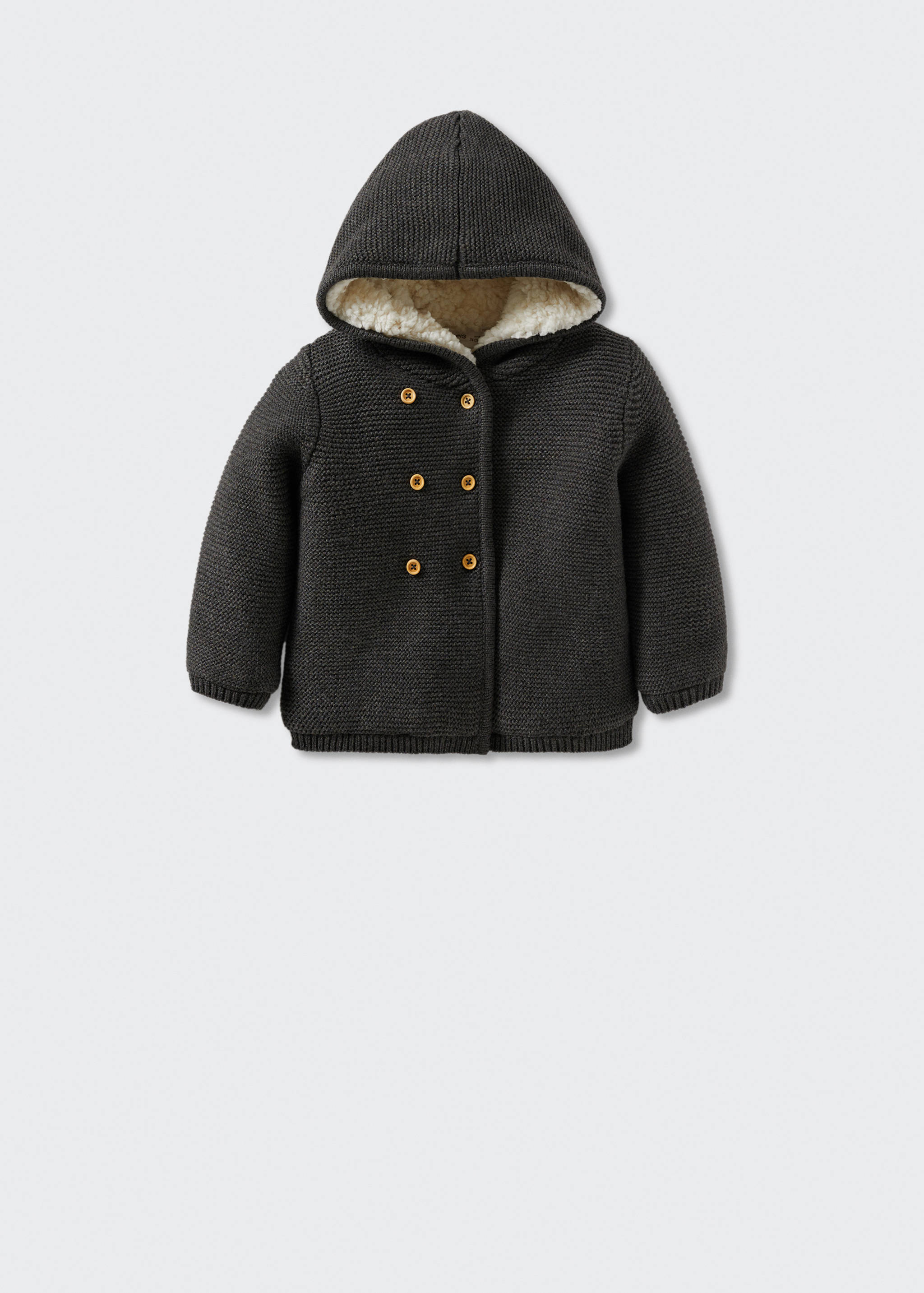 Knitted cardigan with fur-effect lining - Article without model