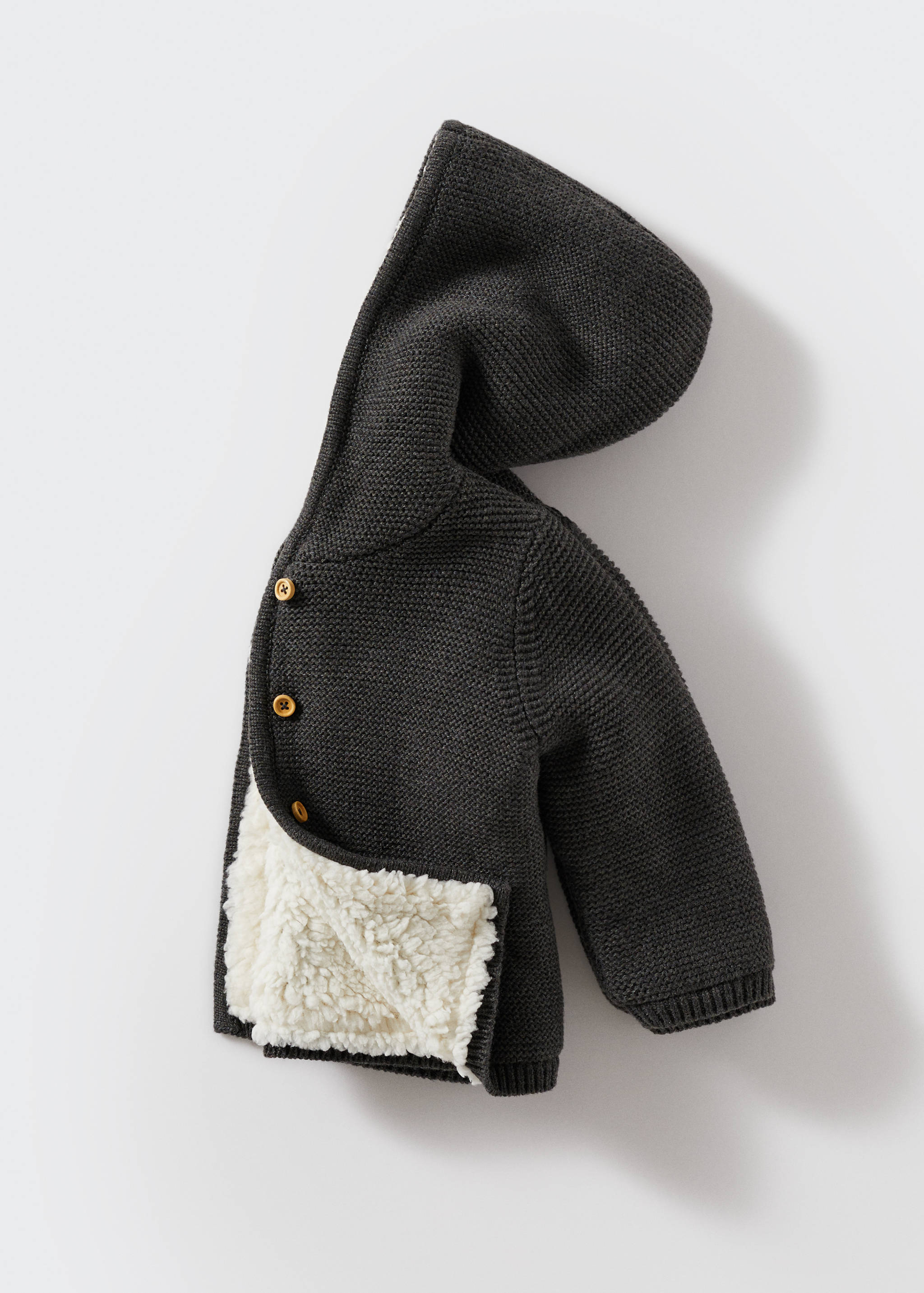Knitted cardigan with fur-effect lining - Details of the article 9