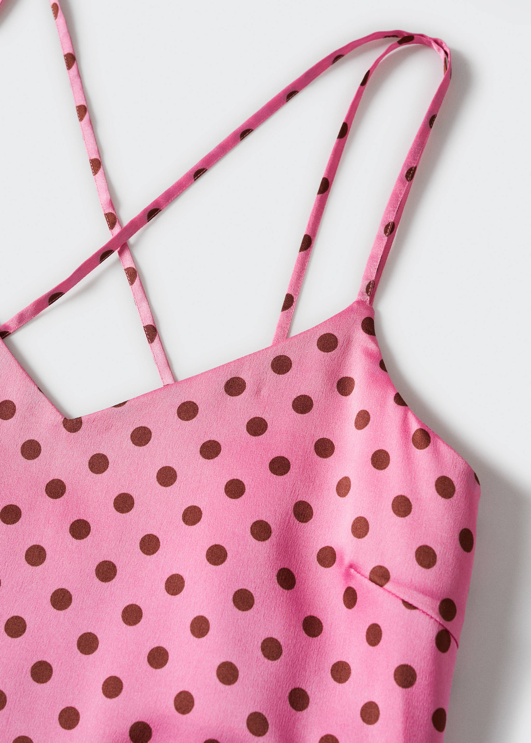 Satiniertes Kleid mit Polka Dots - Detail des Artikels 8