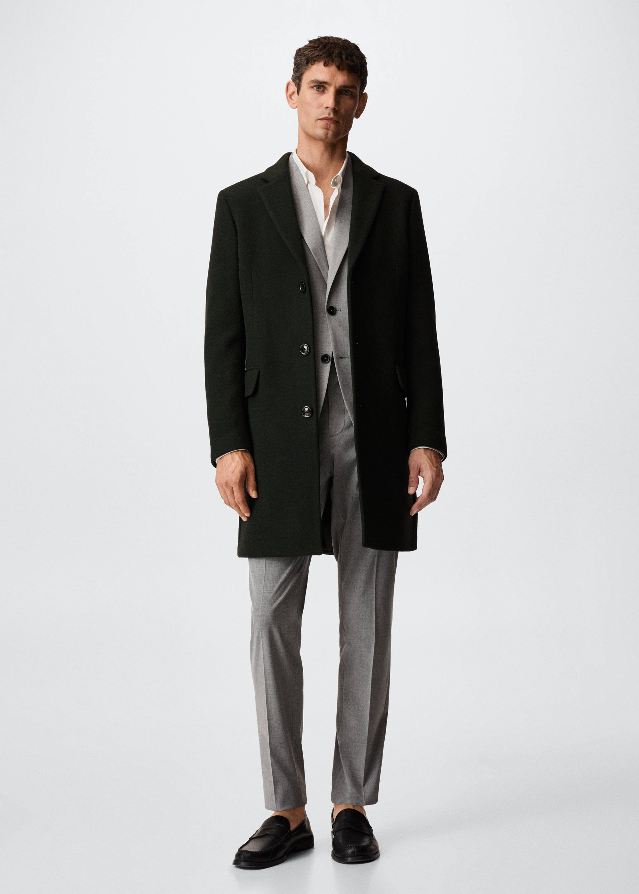 Manteau long laine recyclée - Plan général