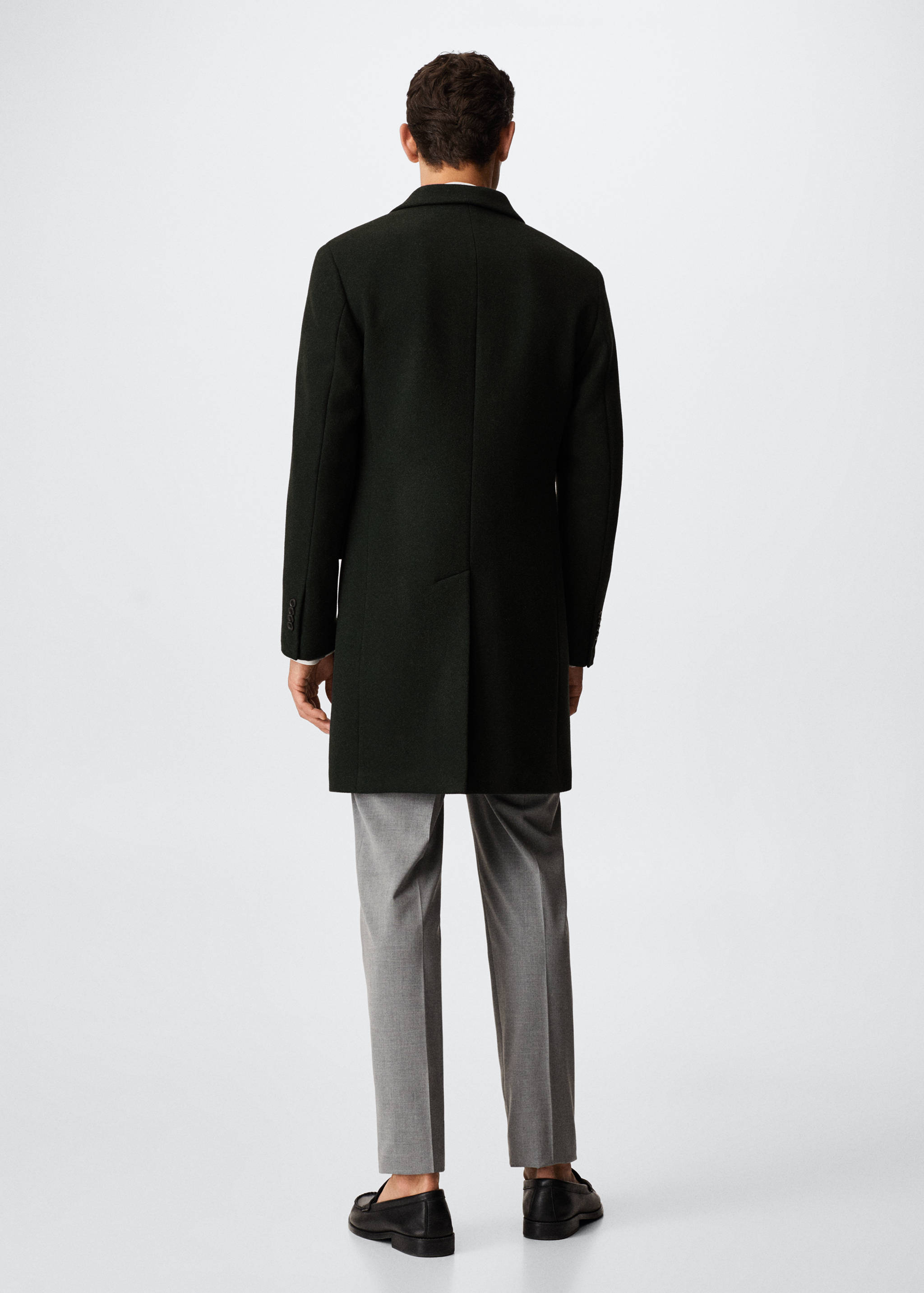 Manteau long laine recyclée - Verso de l’article