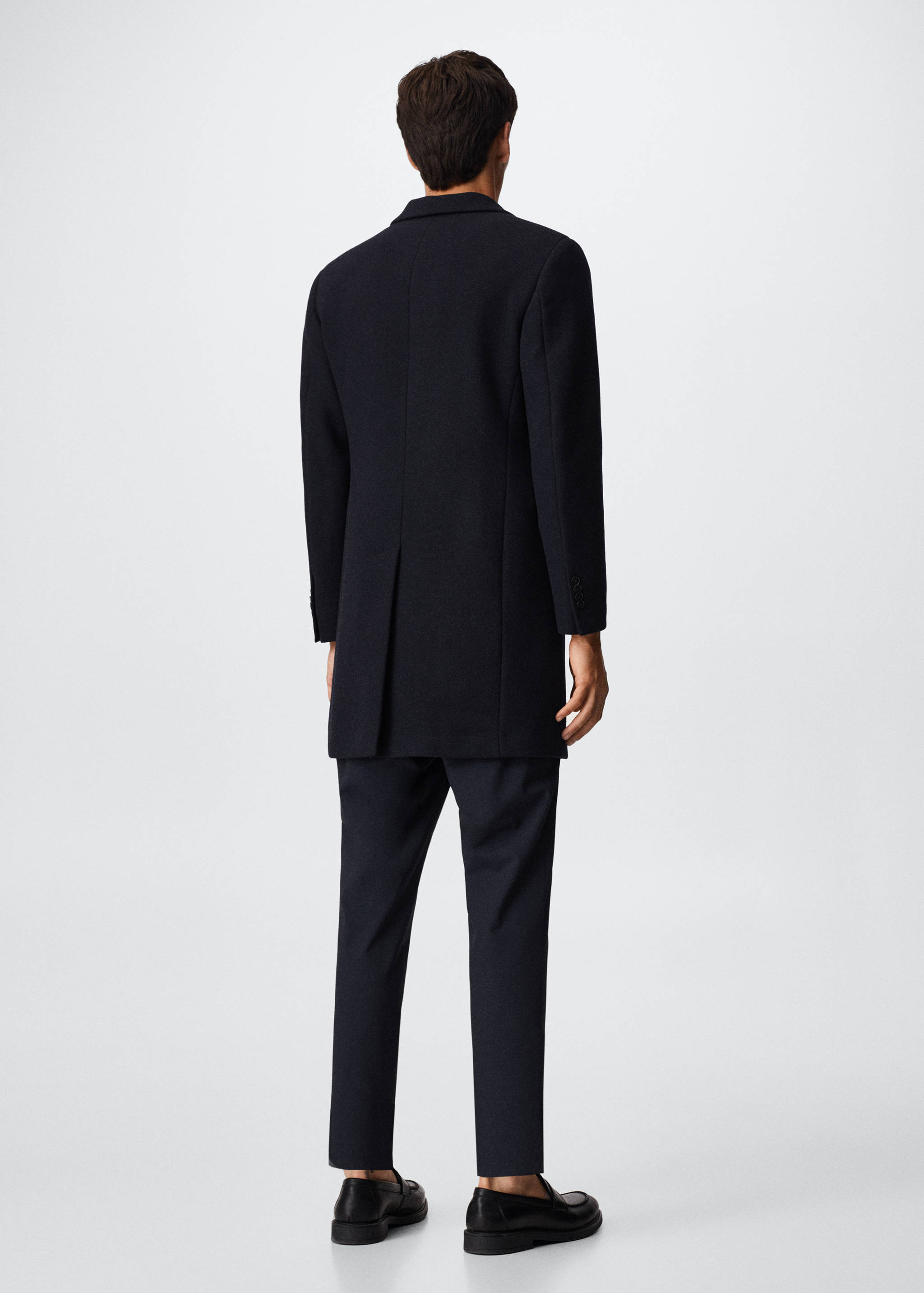 Manteau long laine recyclée - Verso de l’article