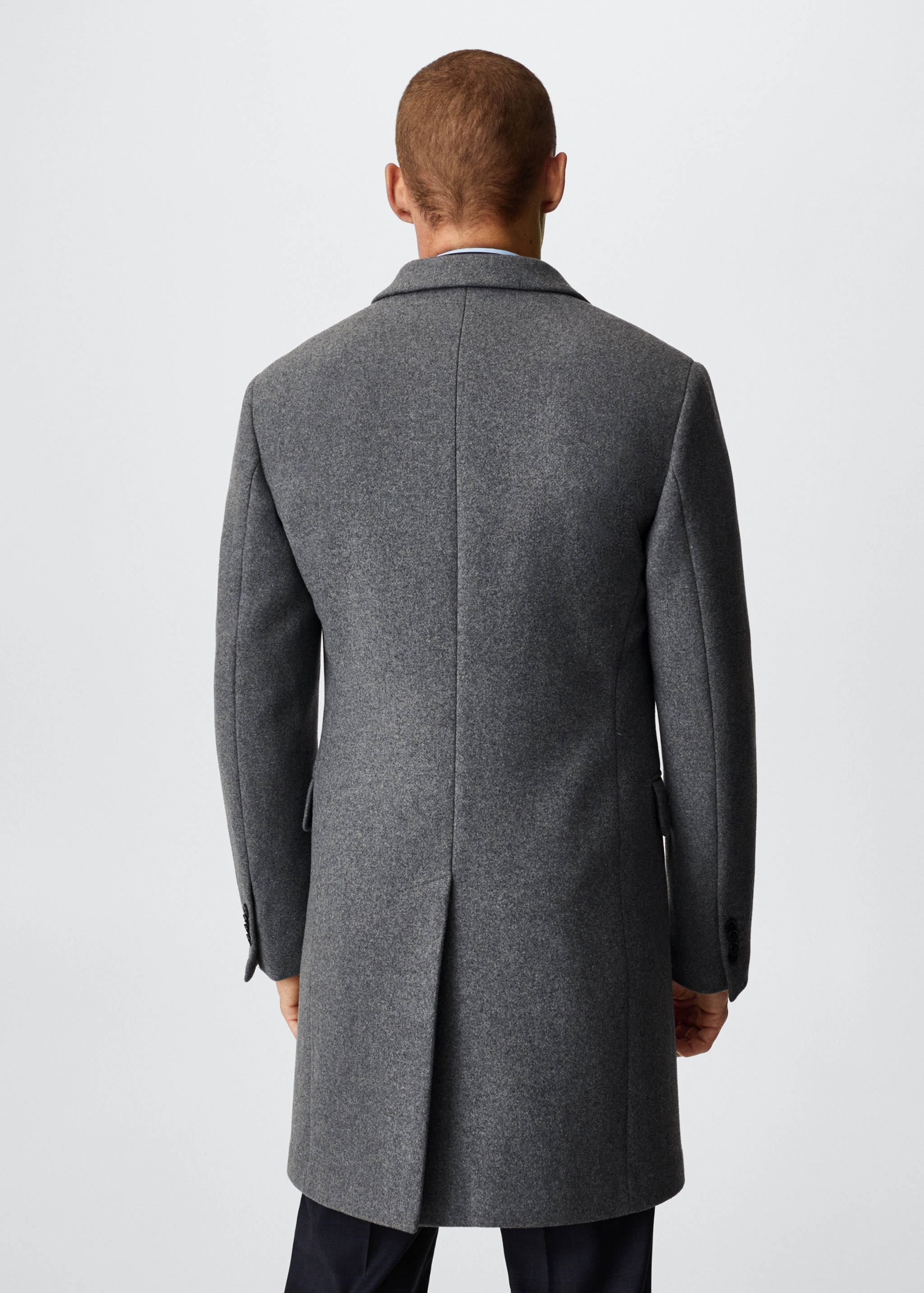 Manteau long laine recyclée - Verso de l’article