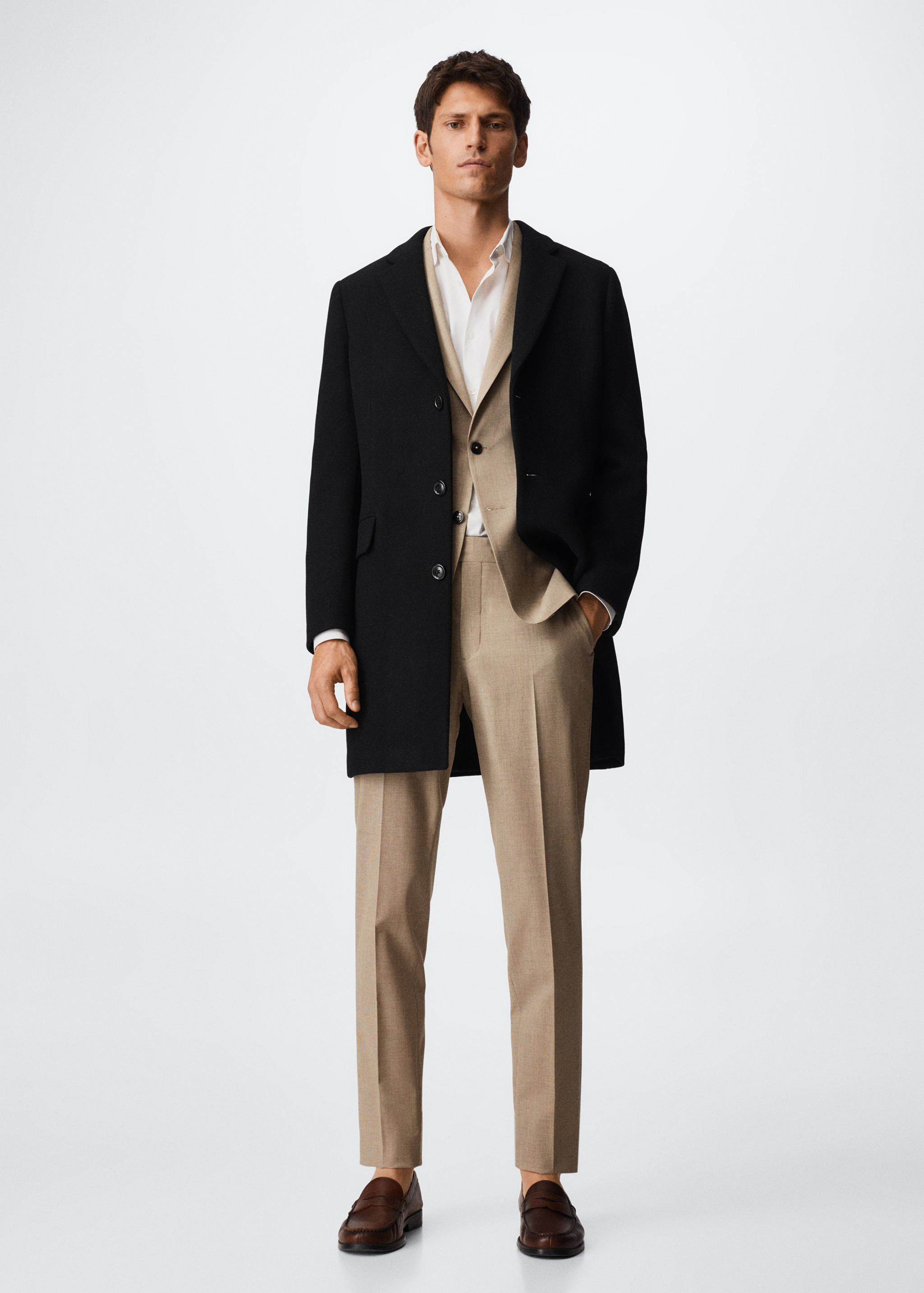 Manteau long laine recyclée - Plan général