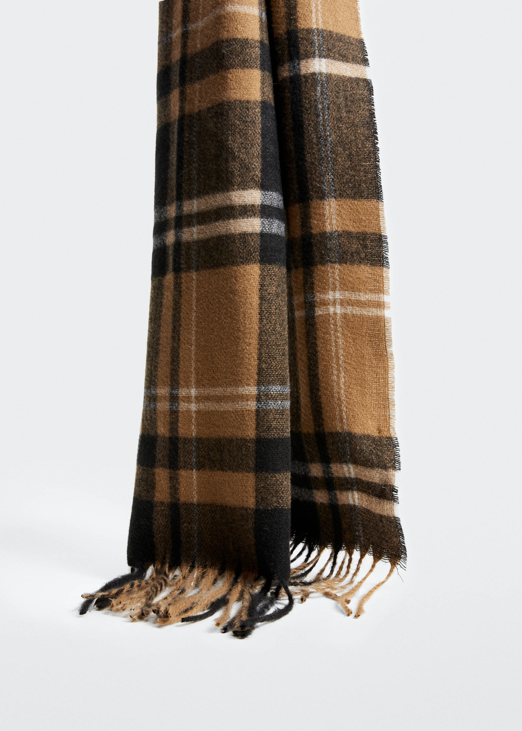 Fringed check scarf - Details of the article 1
