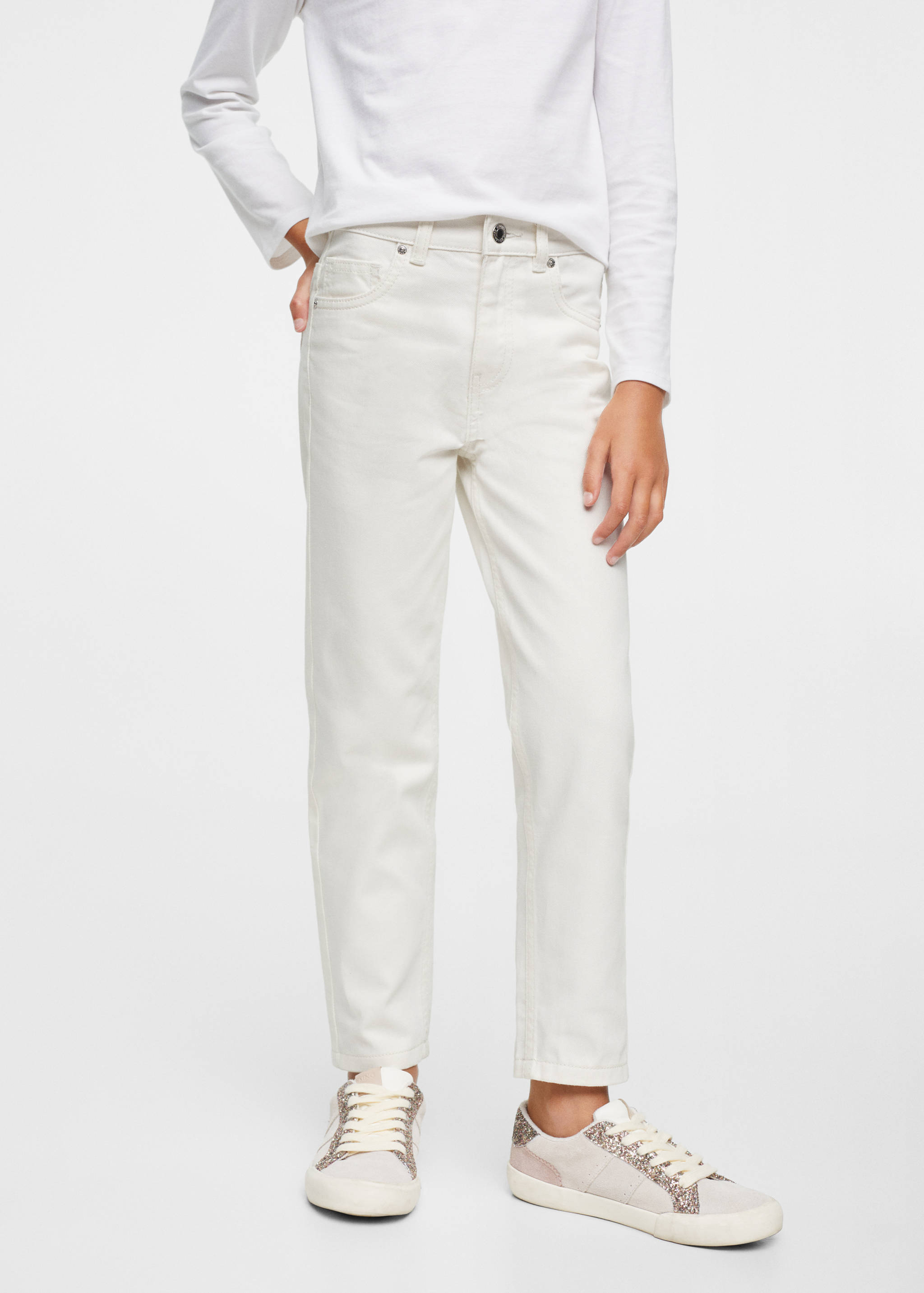 Cotton mom-fit jeans - Details of the article 1