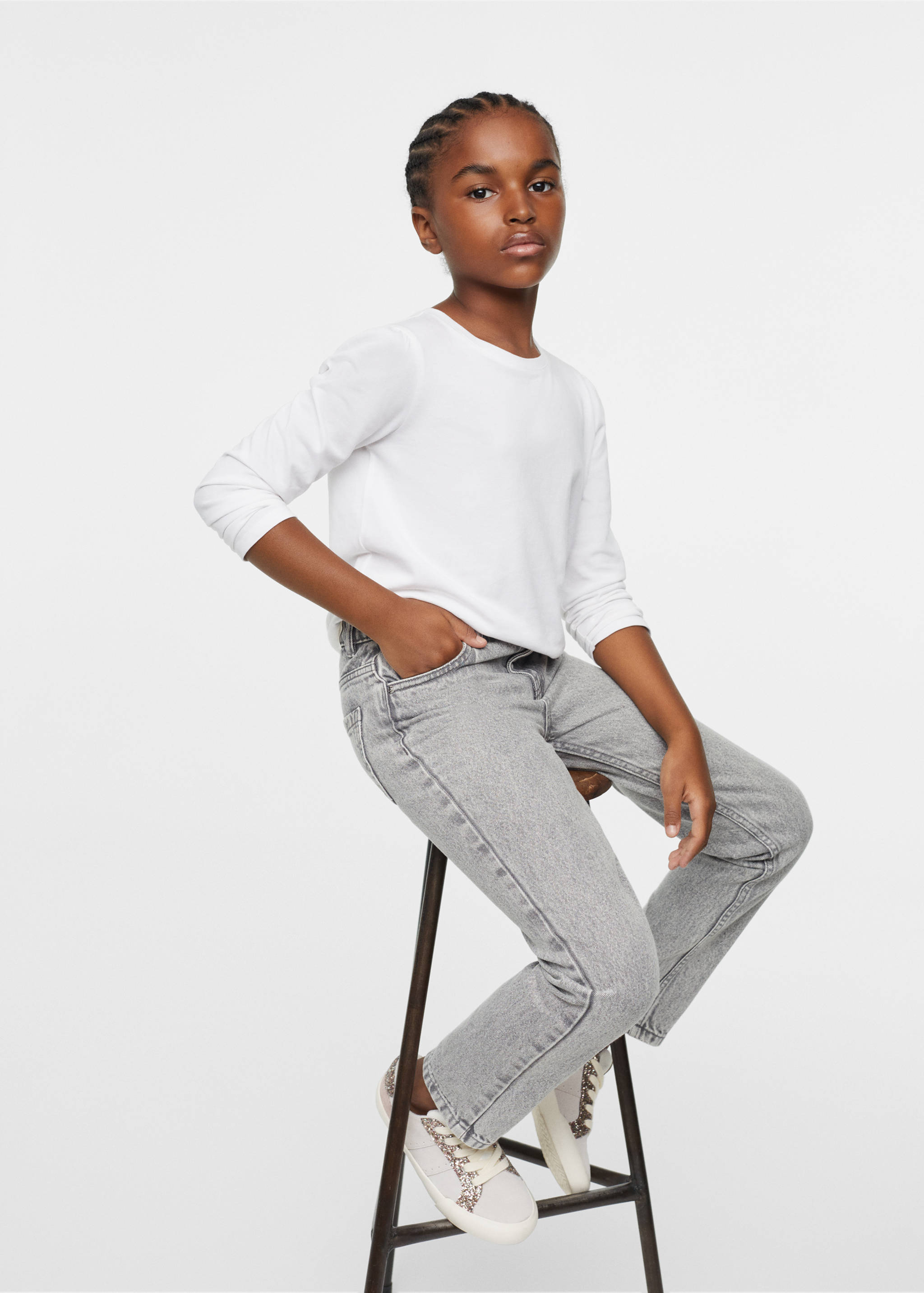Cotton mom-fit jeans - Medium plane