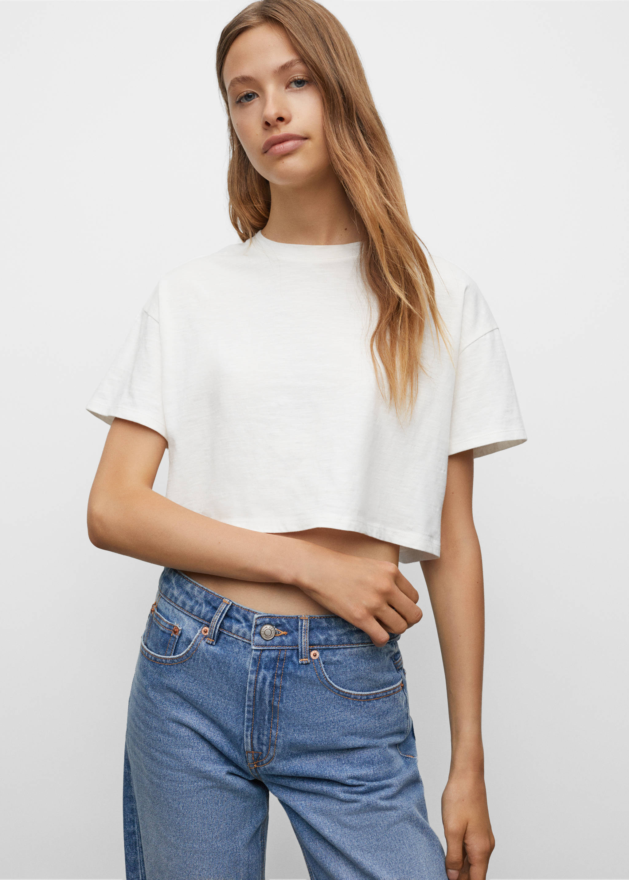 Decorative ripped wideleg jeans - Details of the article 4