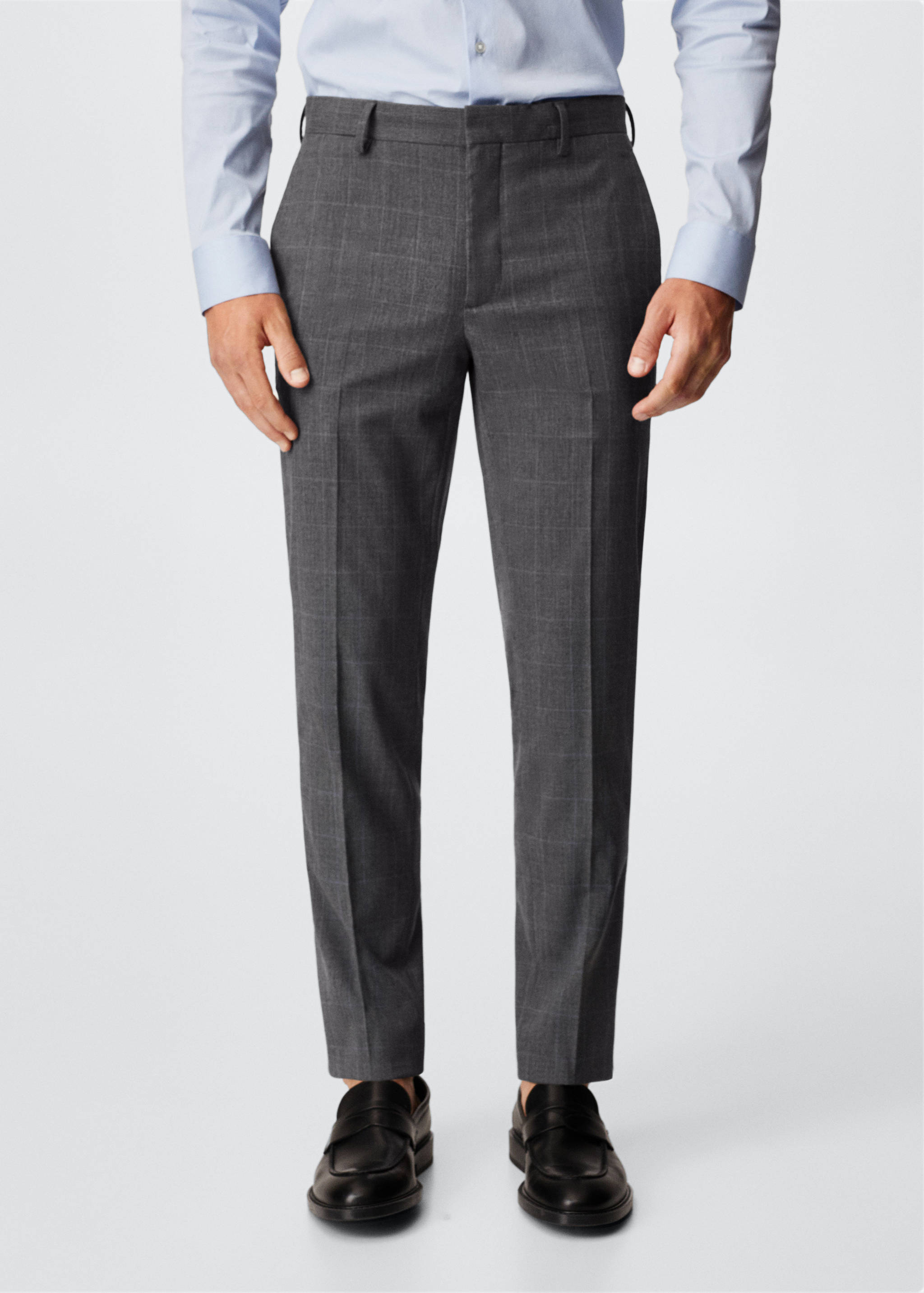 Super slim fit suit trousers - Medium plane
