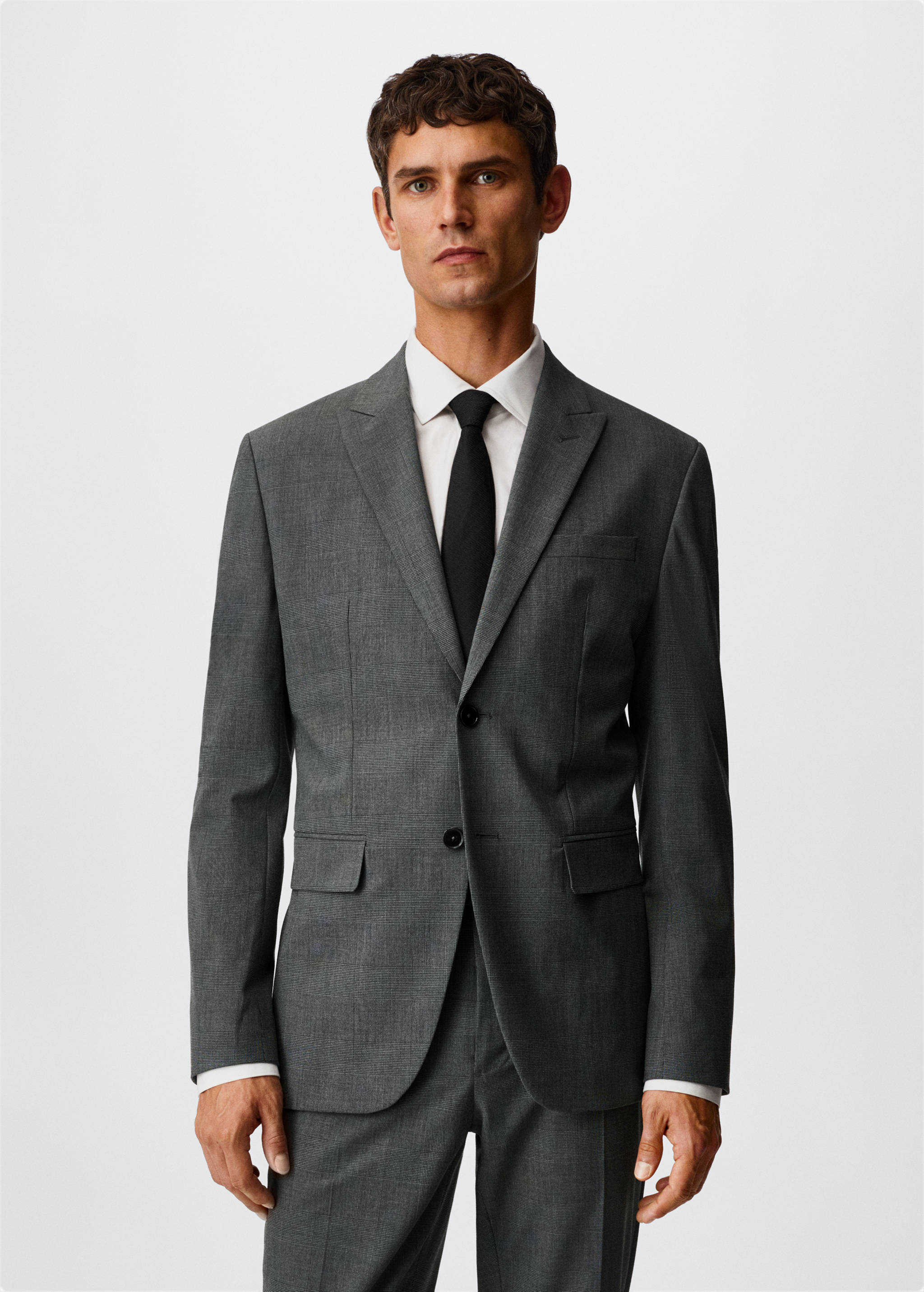 Veste de costume slim fit à carreaux - Plan moyen