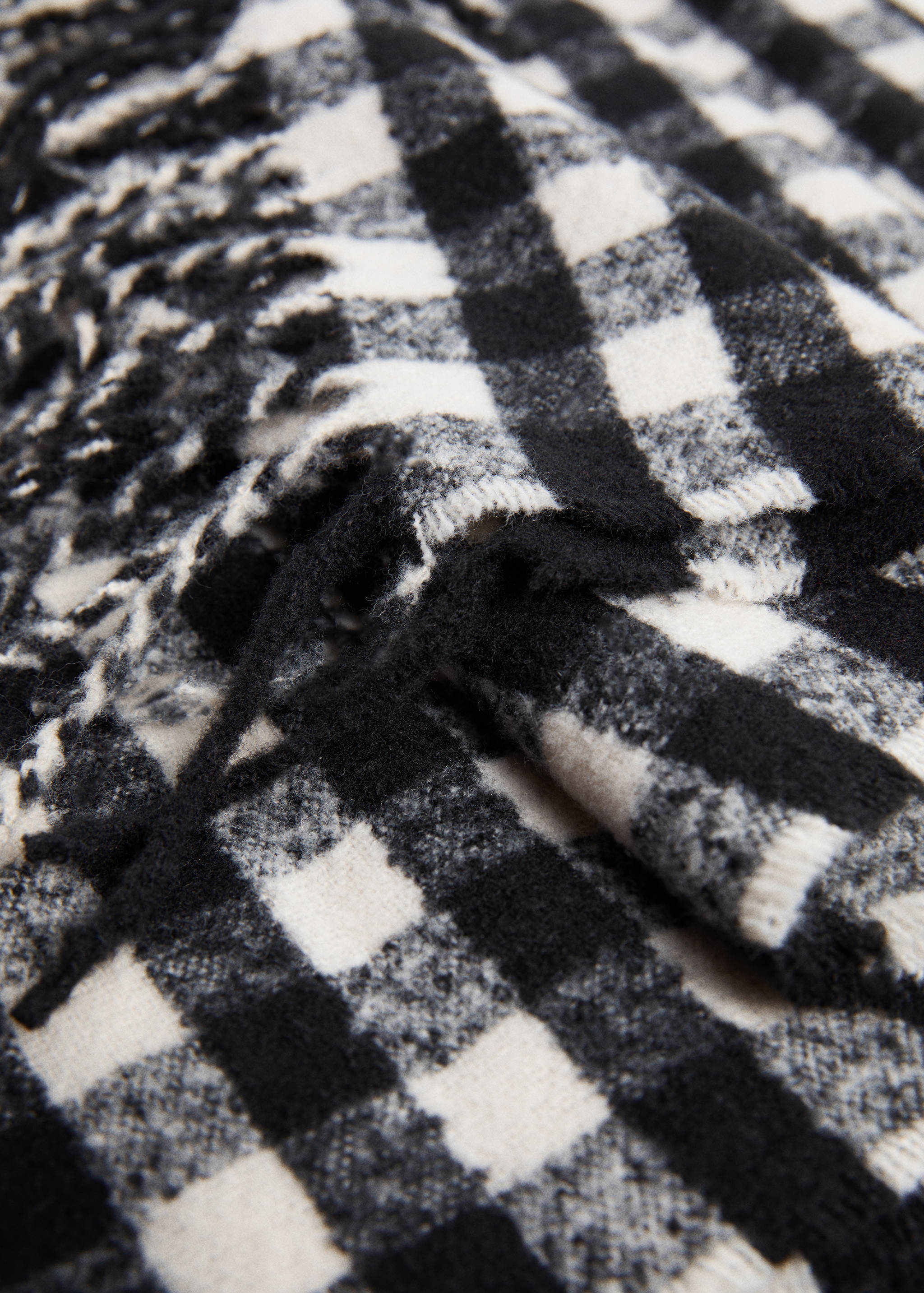 Fringed check scarf - Medium plane