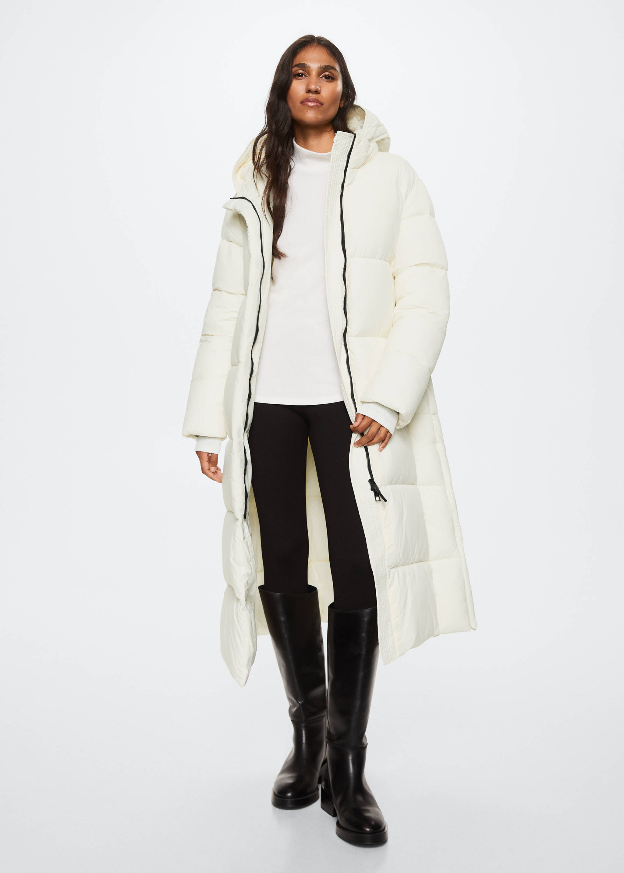 Quilted long coat - General plane