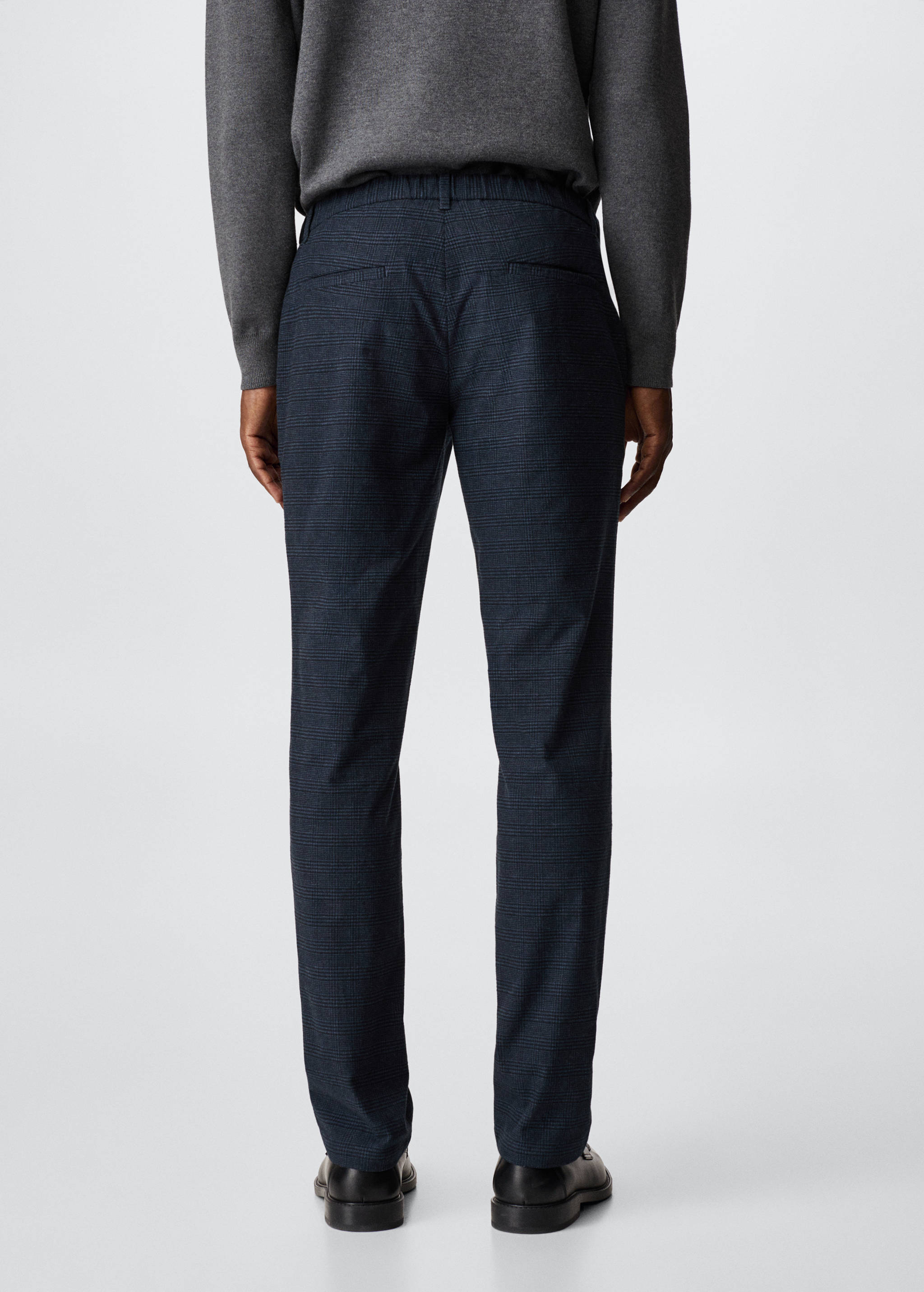 Karierte Slim Fit-Baumwollhose - Rückseite des Artikels