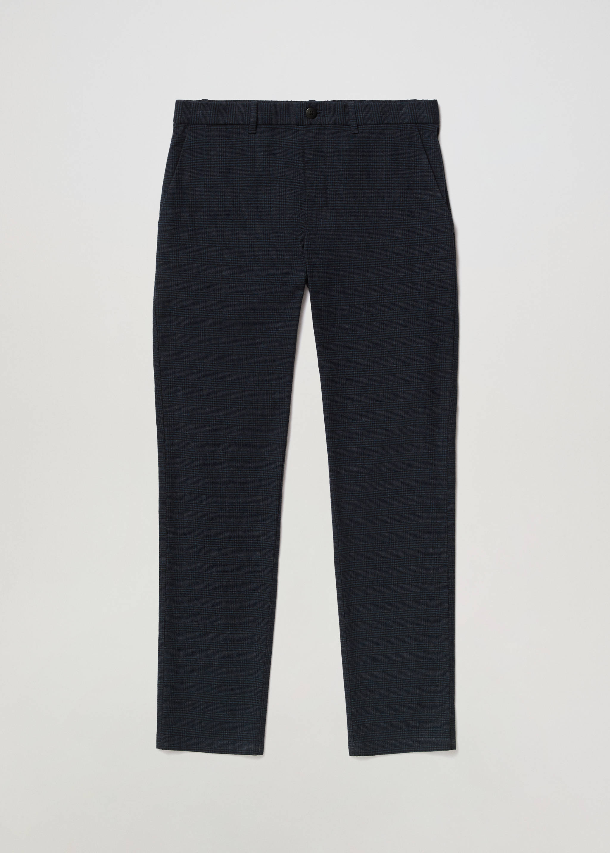 Slim fit checked cotton trousers - Details of the article 3