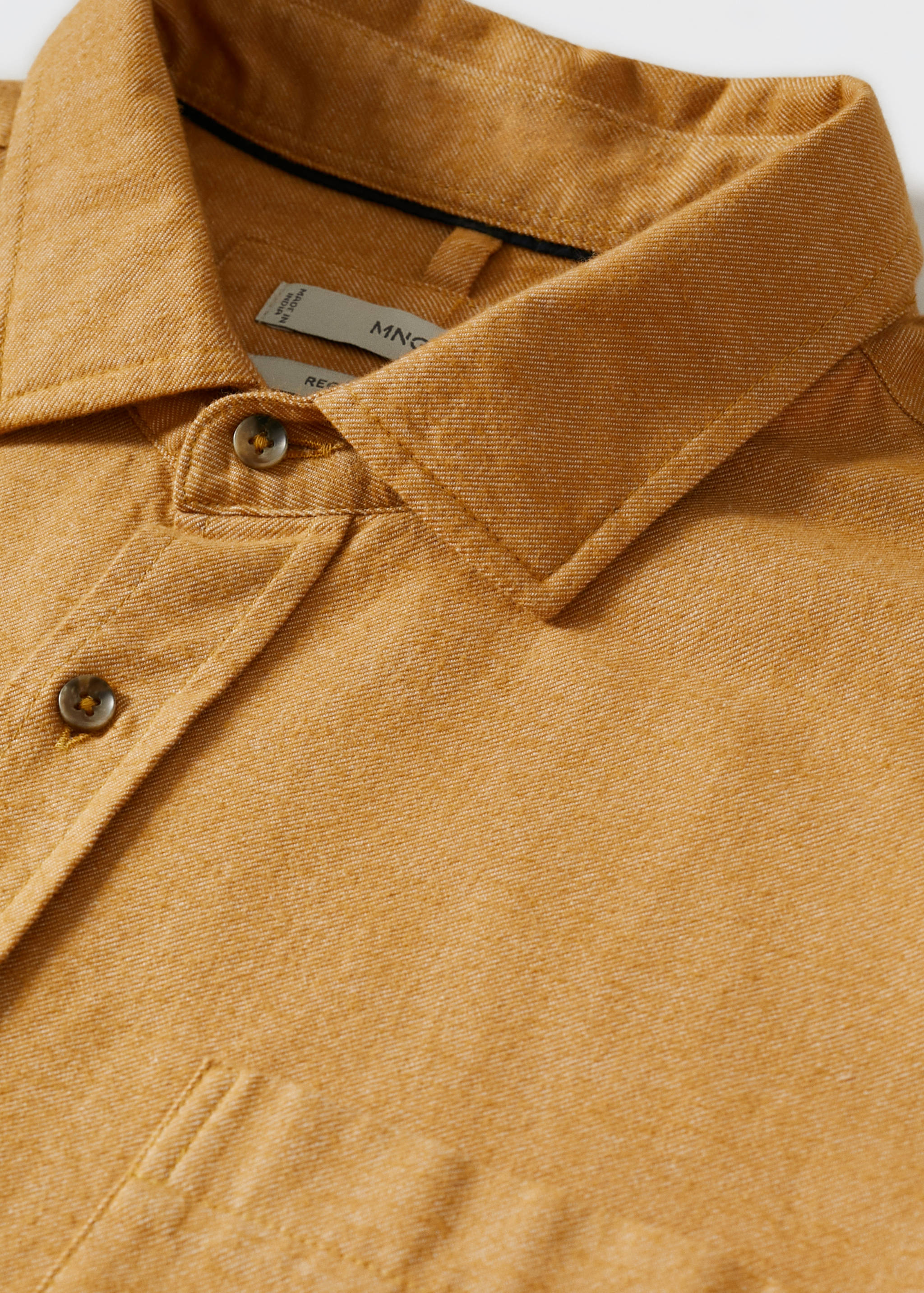 Chest-pocket cotton shirt - Detailed view of the collar