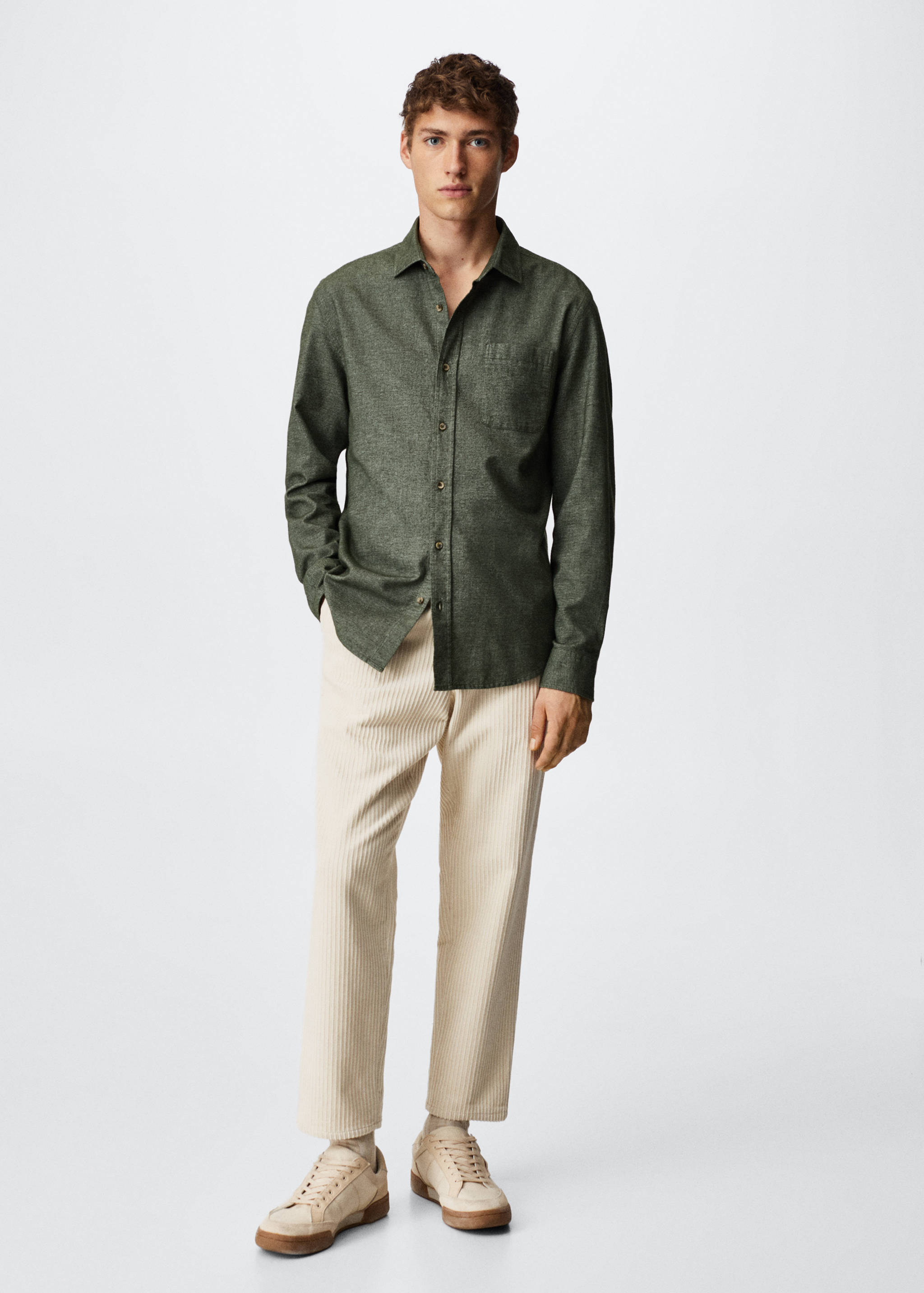 Chest-pocket cotton shirt - General plane