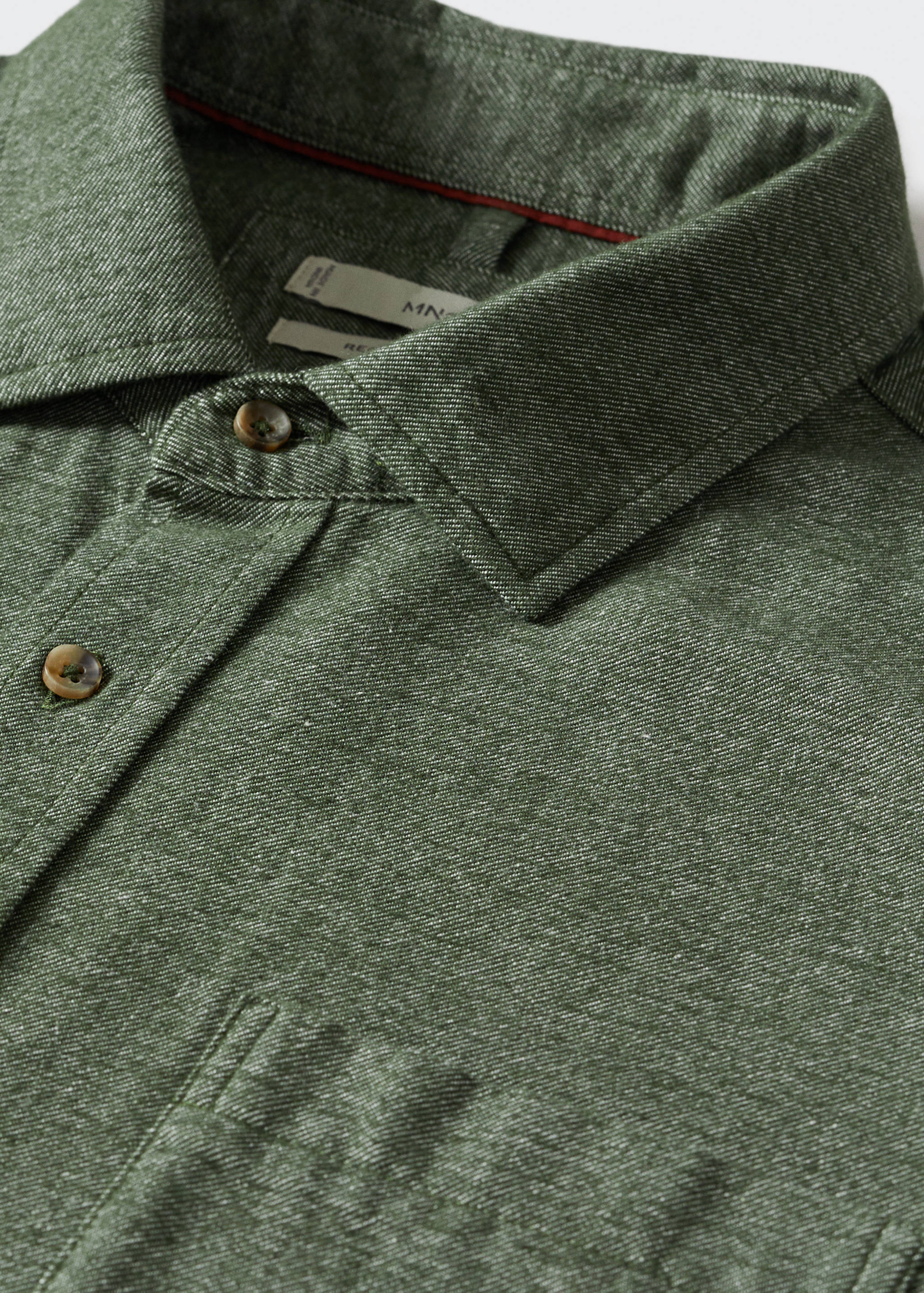 Chest-pocket cotton shirt - Detailed view of the collar