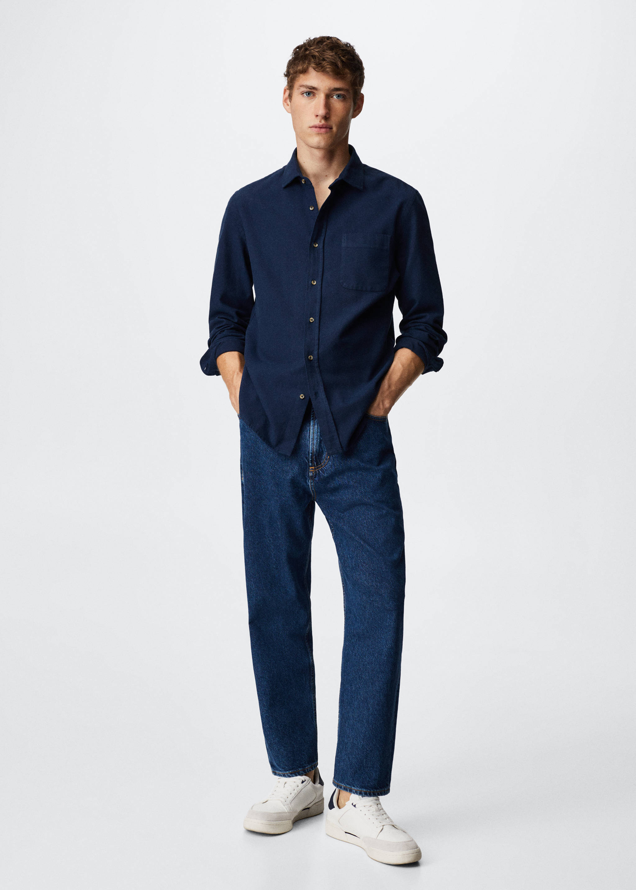 Chest-pocket cotton shirt - General plane