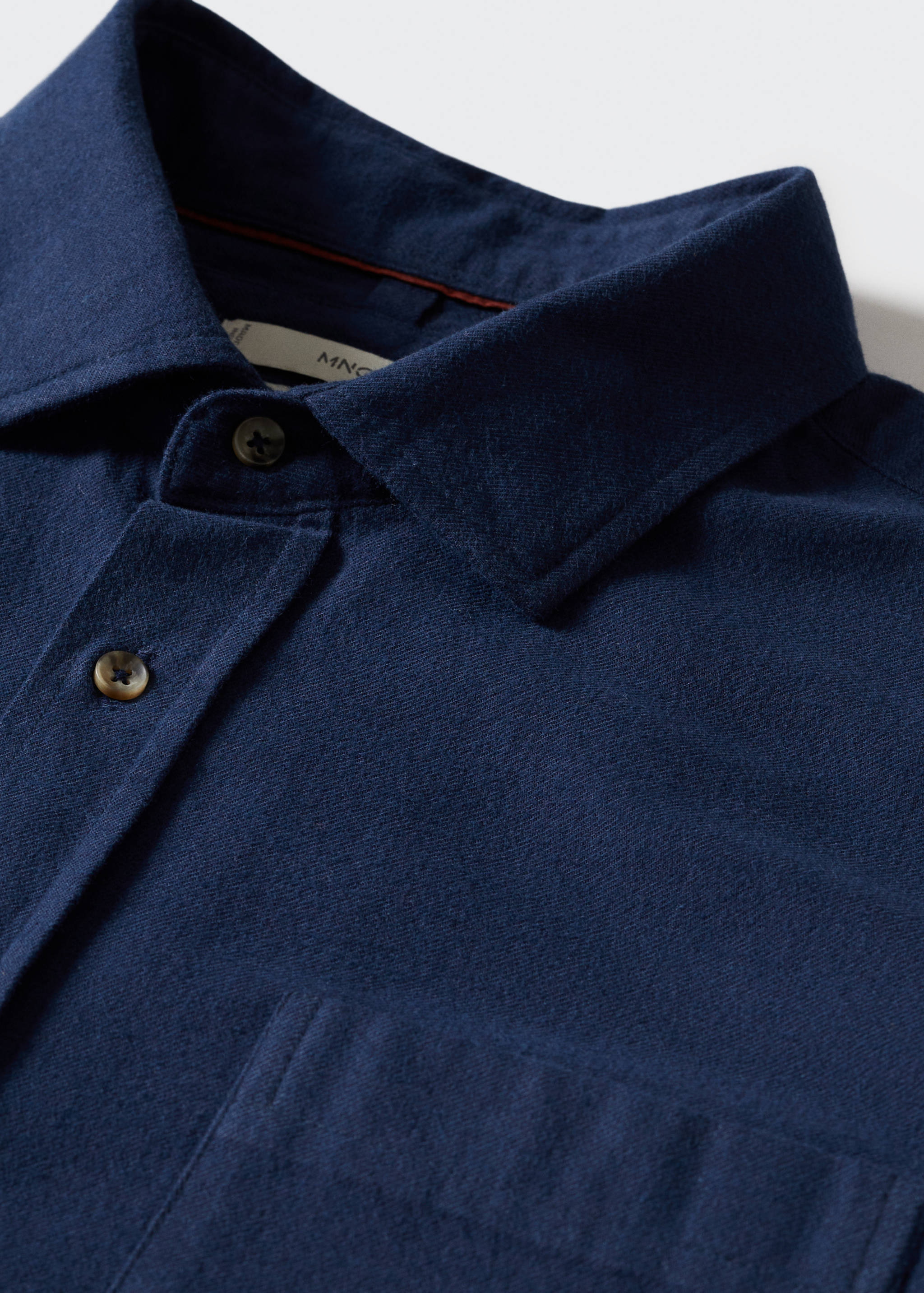 Chest-pocket cotton shirt - Detailed view of the collar