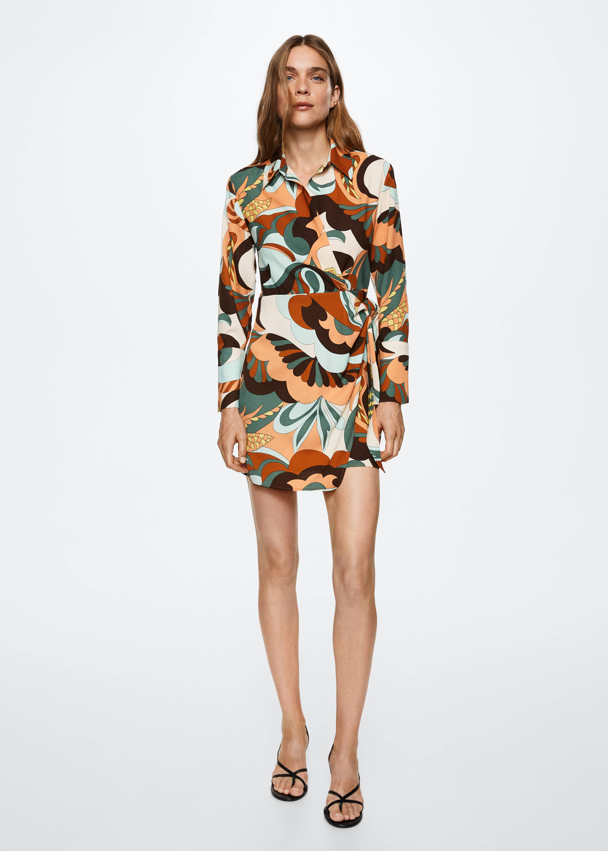 Print wrap dress - General plane
