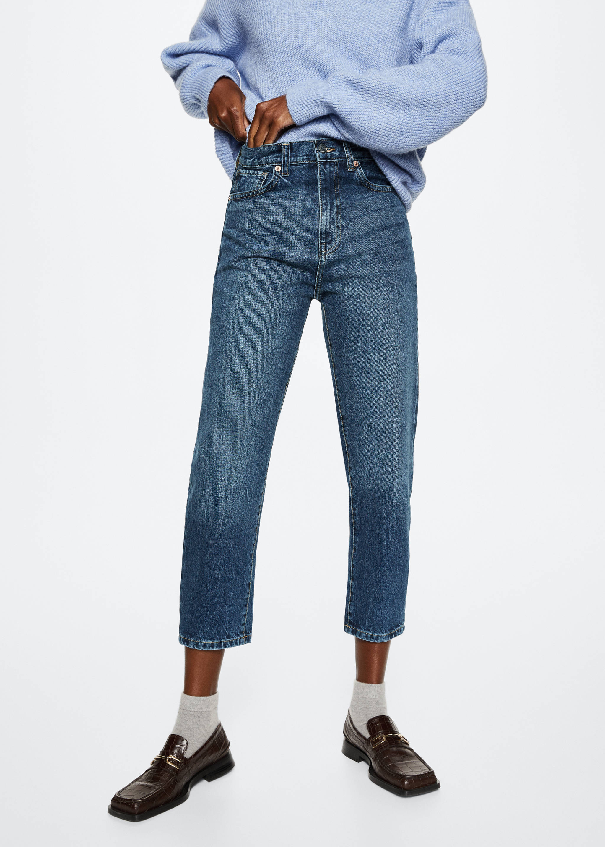 Mom high-waist jeans - Medium plane
