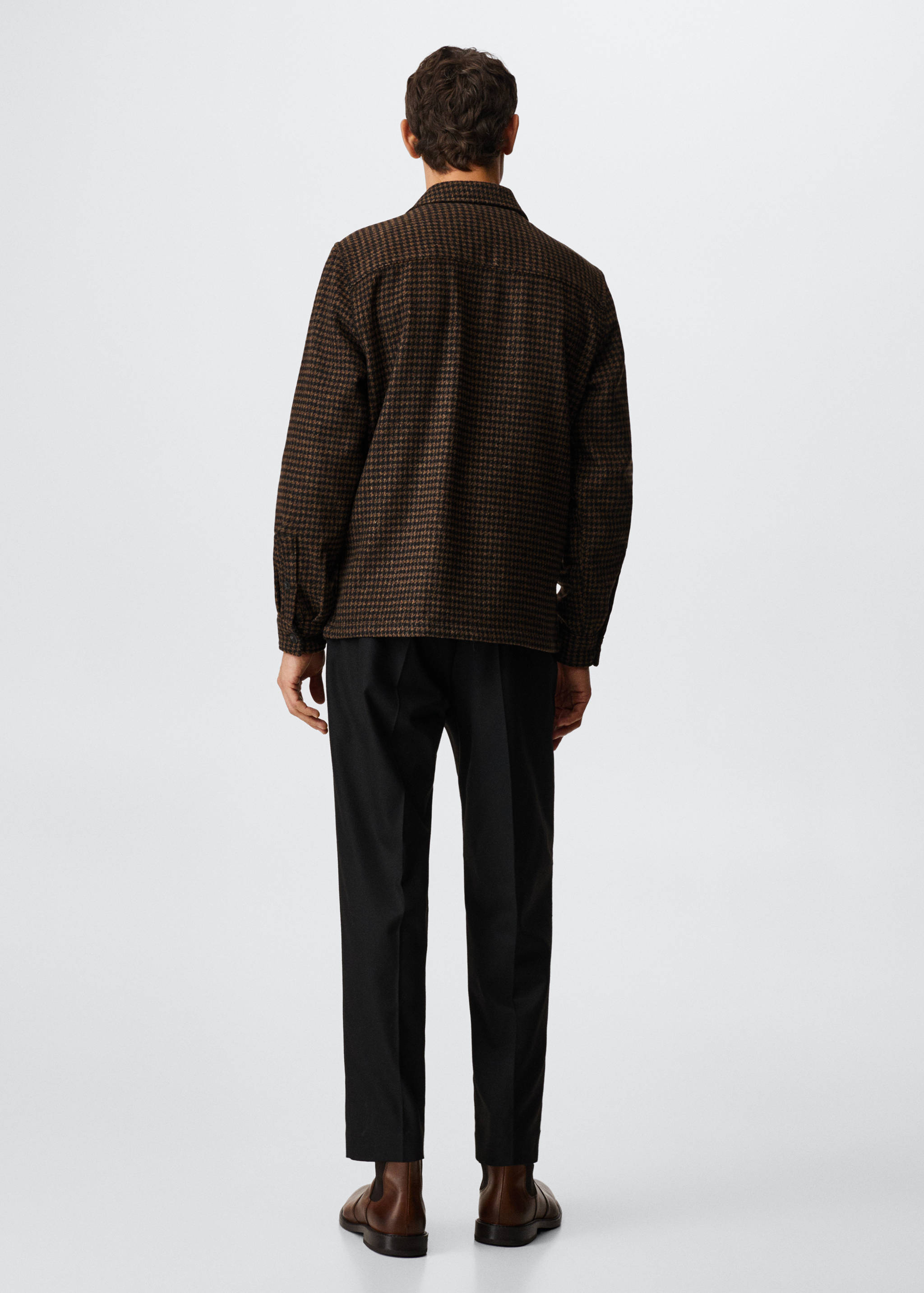 Houndstooth wool overshirt - Reverse of the article