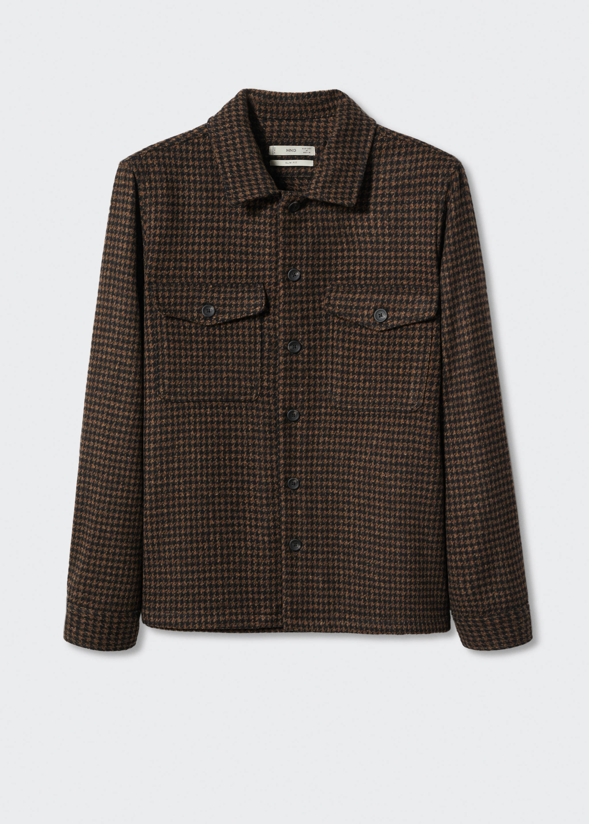Houndstooth wool overshirt - Article without model