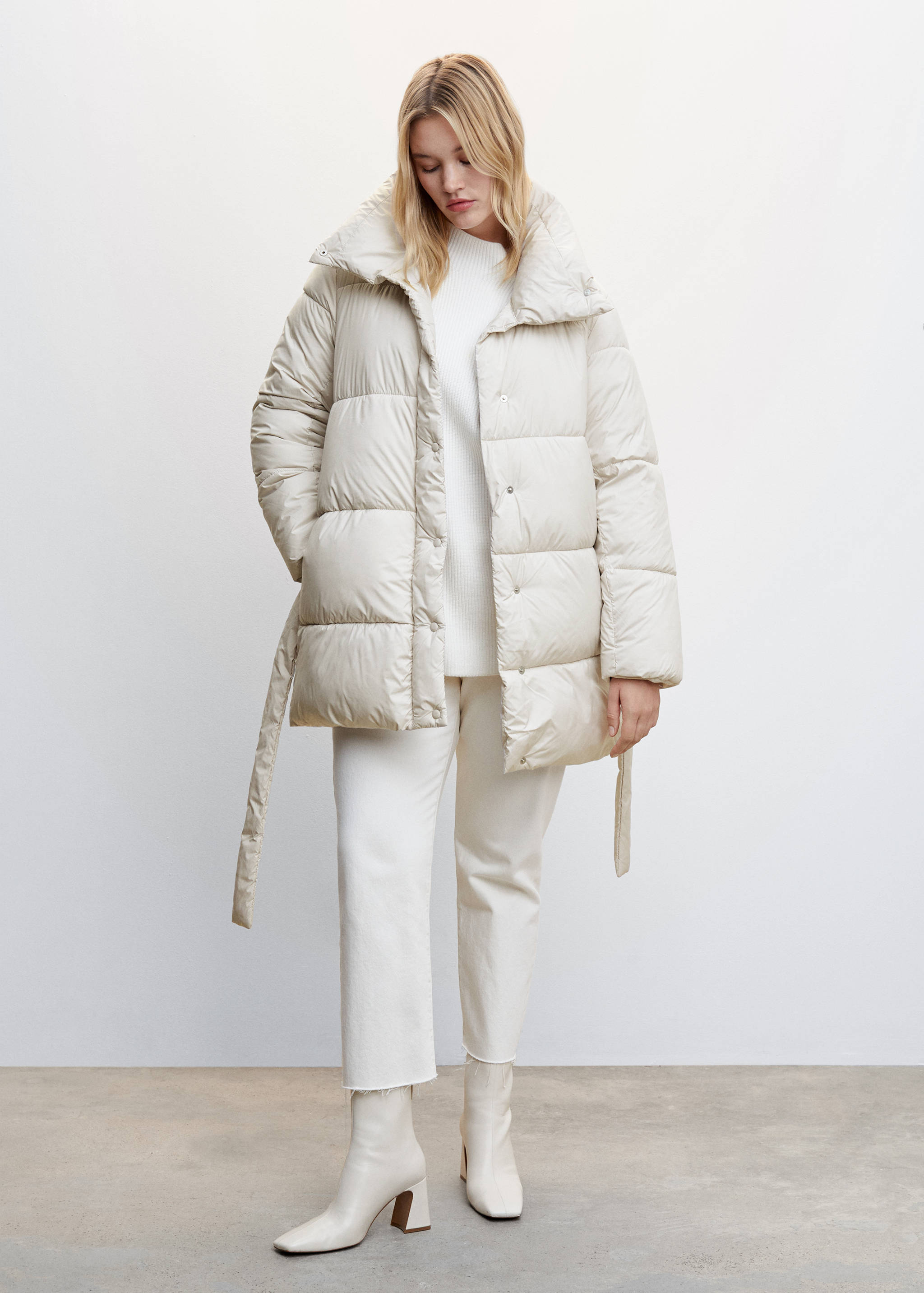 Belt quilted coat - Details of the article 6
