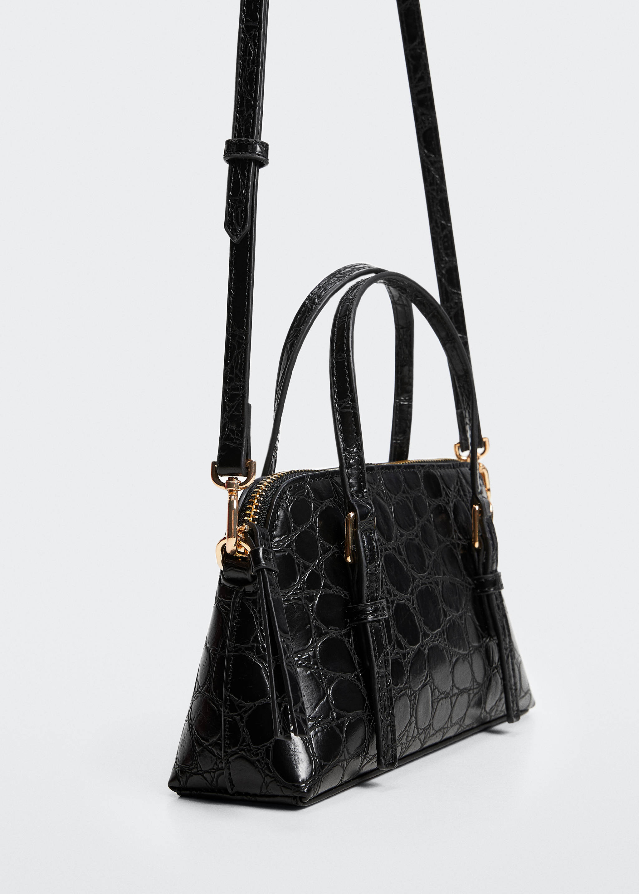 Croc-effect shoulder bag - Medium plane