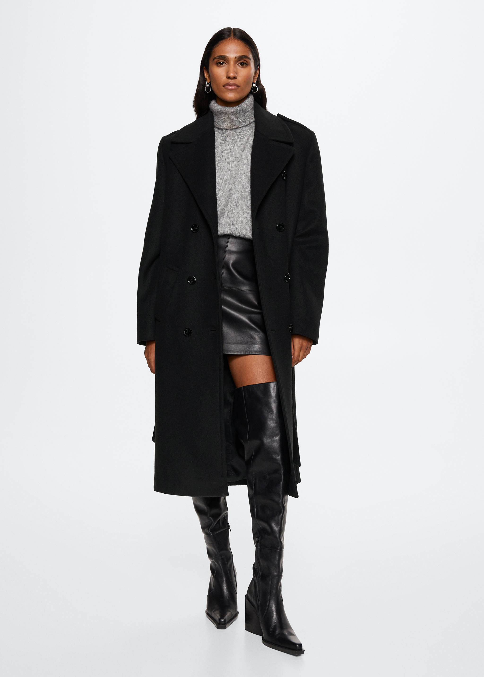 Tailored oversize wool coat - General plane