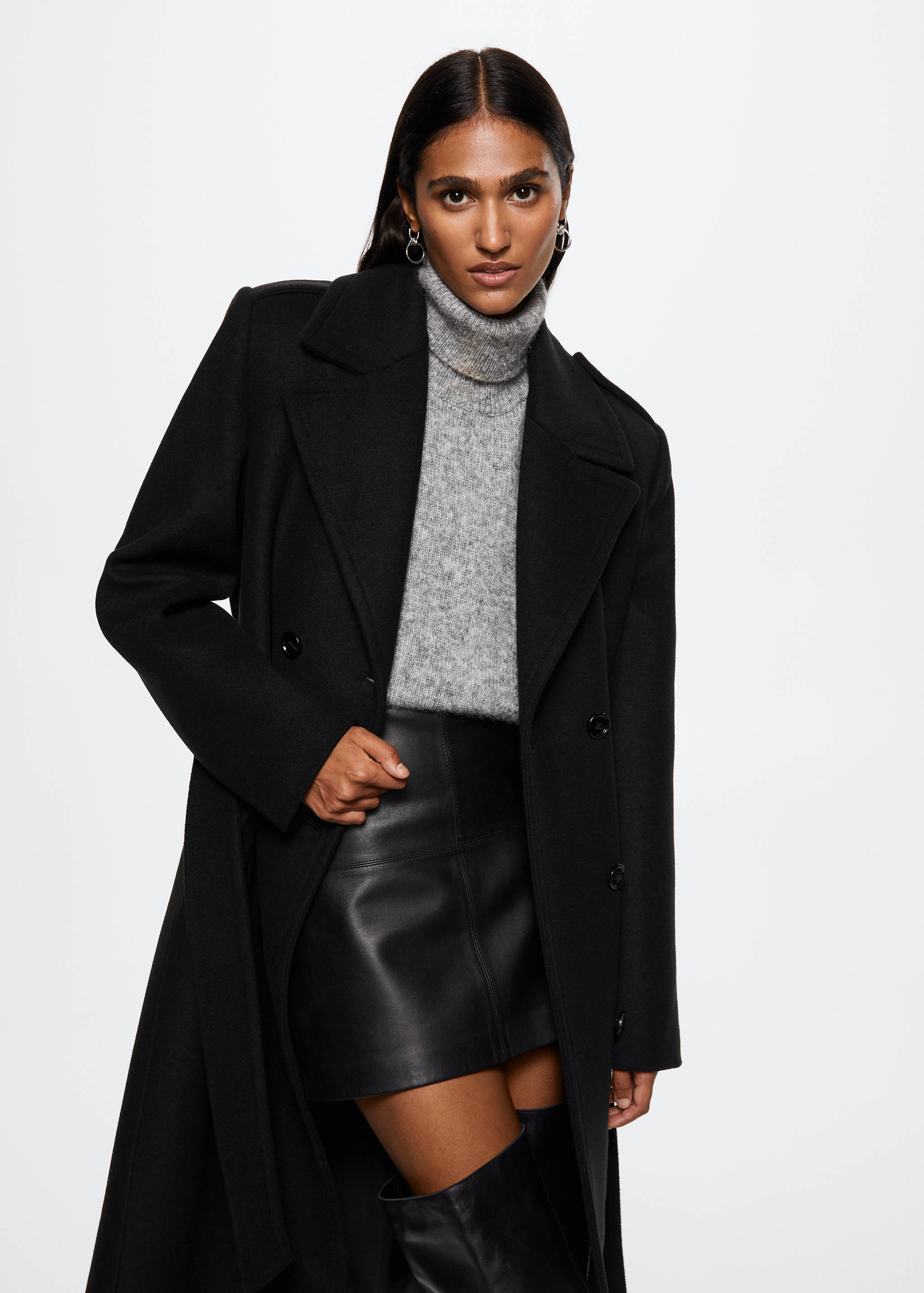 Tailored oversize wool coat - Medium plane