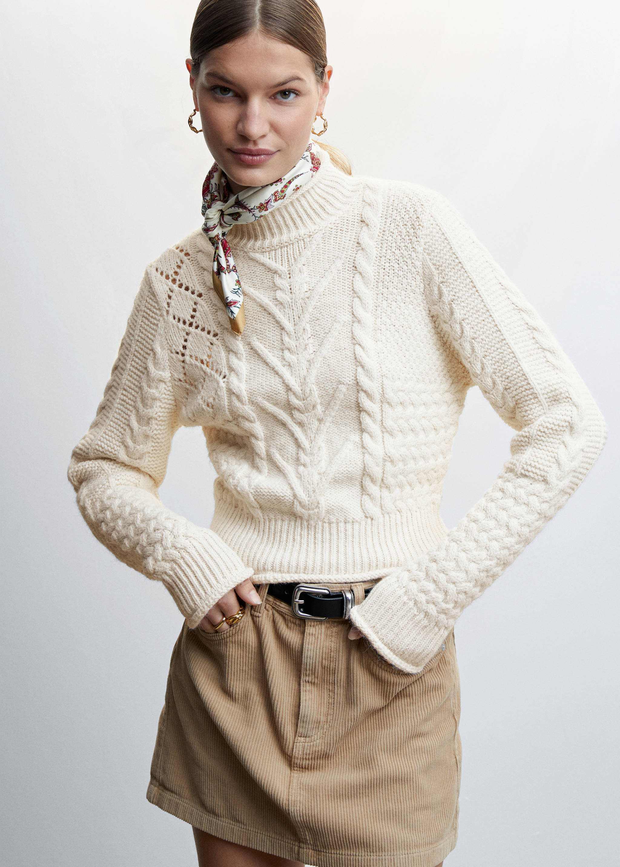 Braided turtleneck sweater - Medium plane