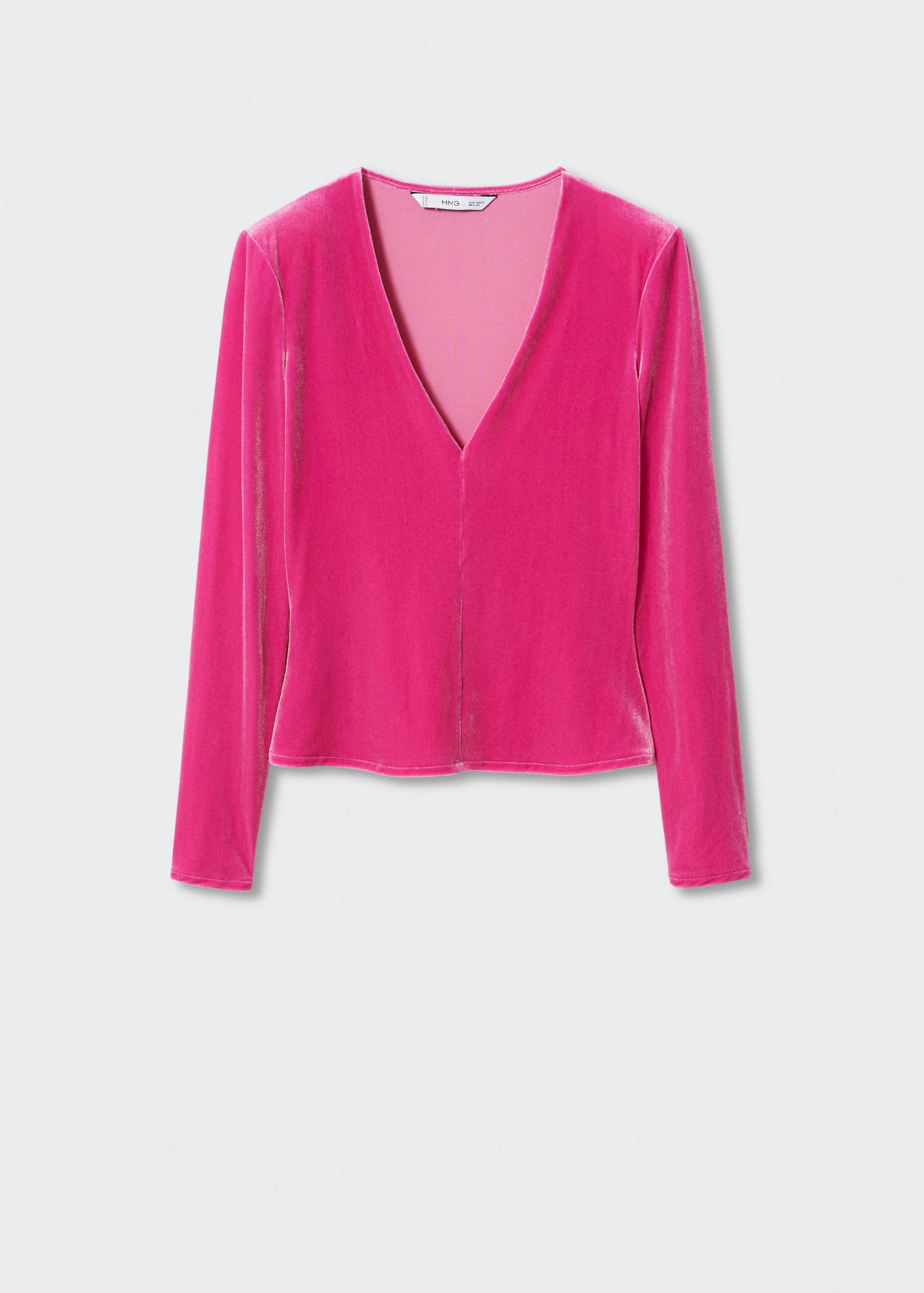 Velvet v-neck t-shirt - Article without model