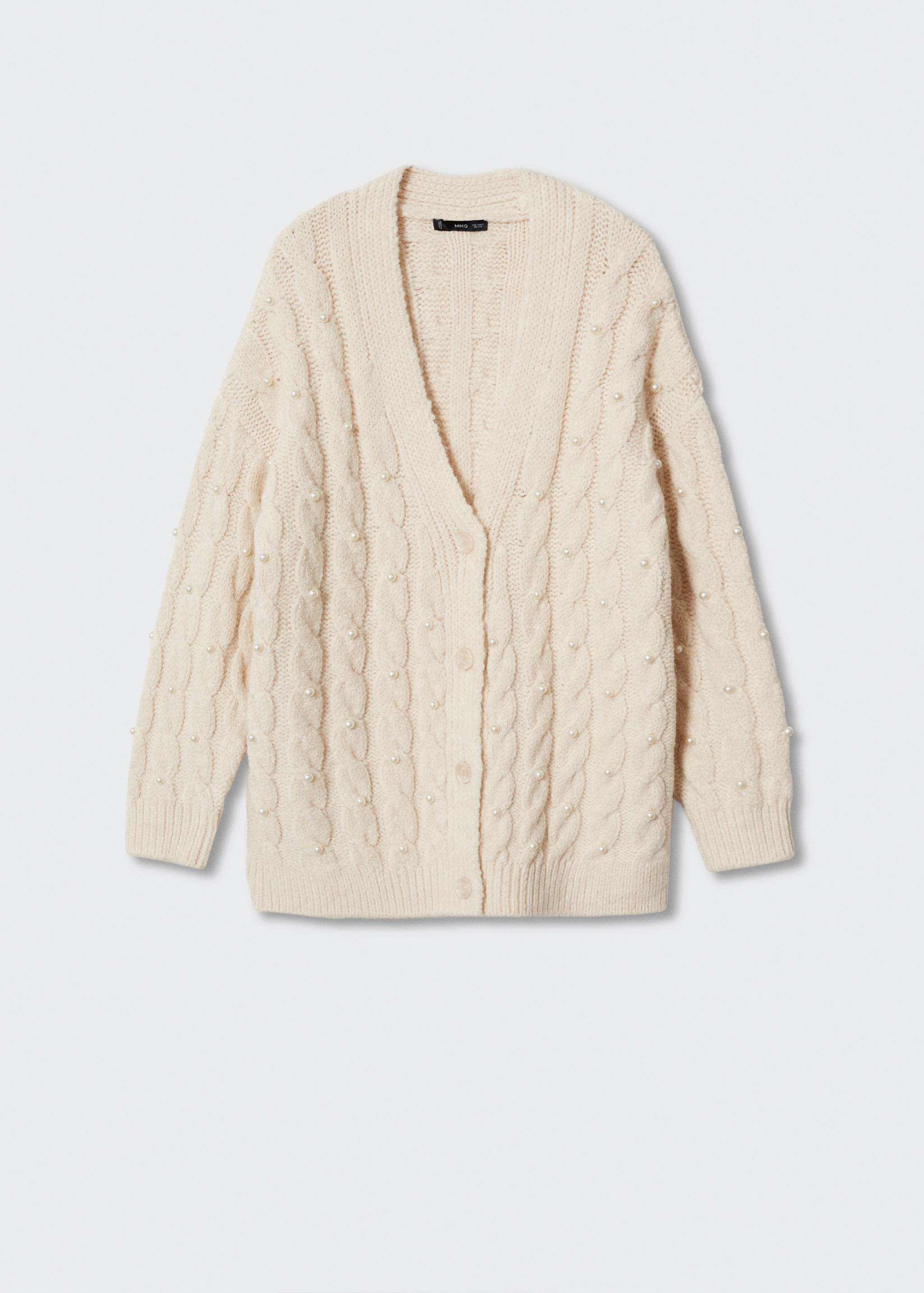 Knitted cardigan with pearls - Article without model