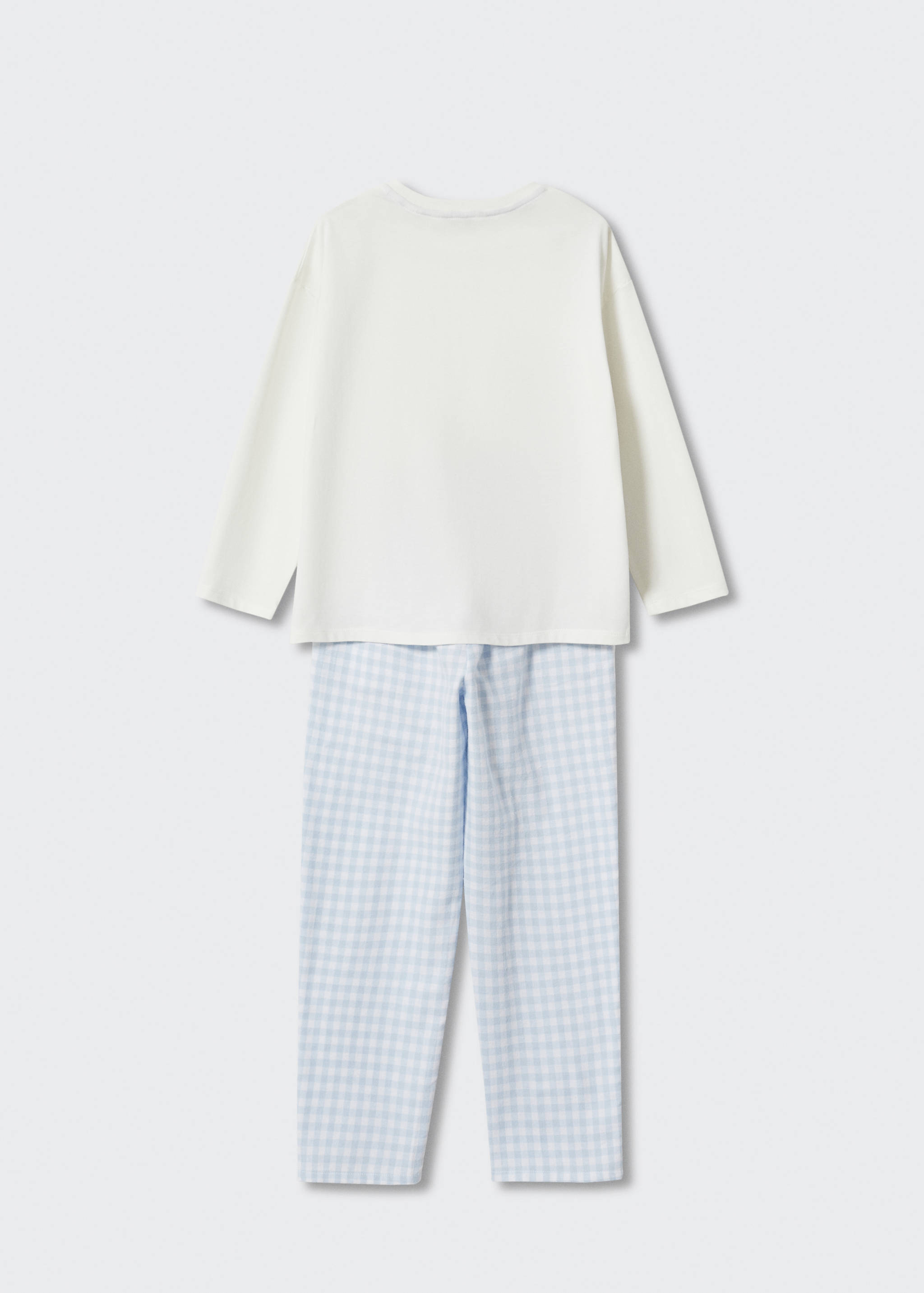 Pijama de duas peças comprido aos quadrados - Verso do artigo