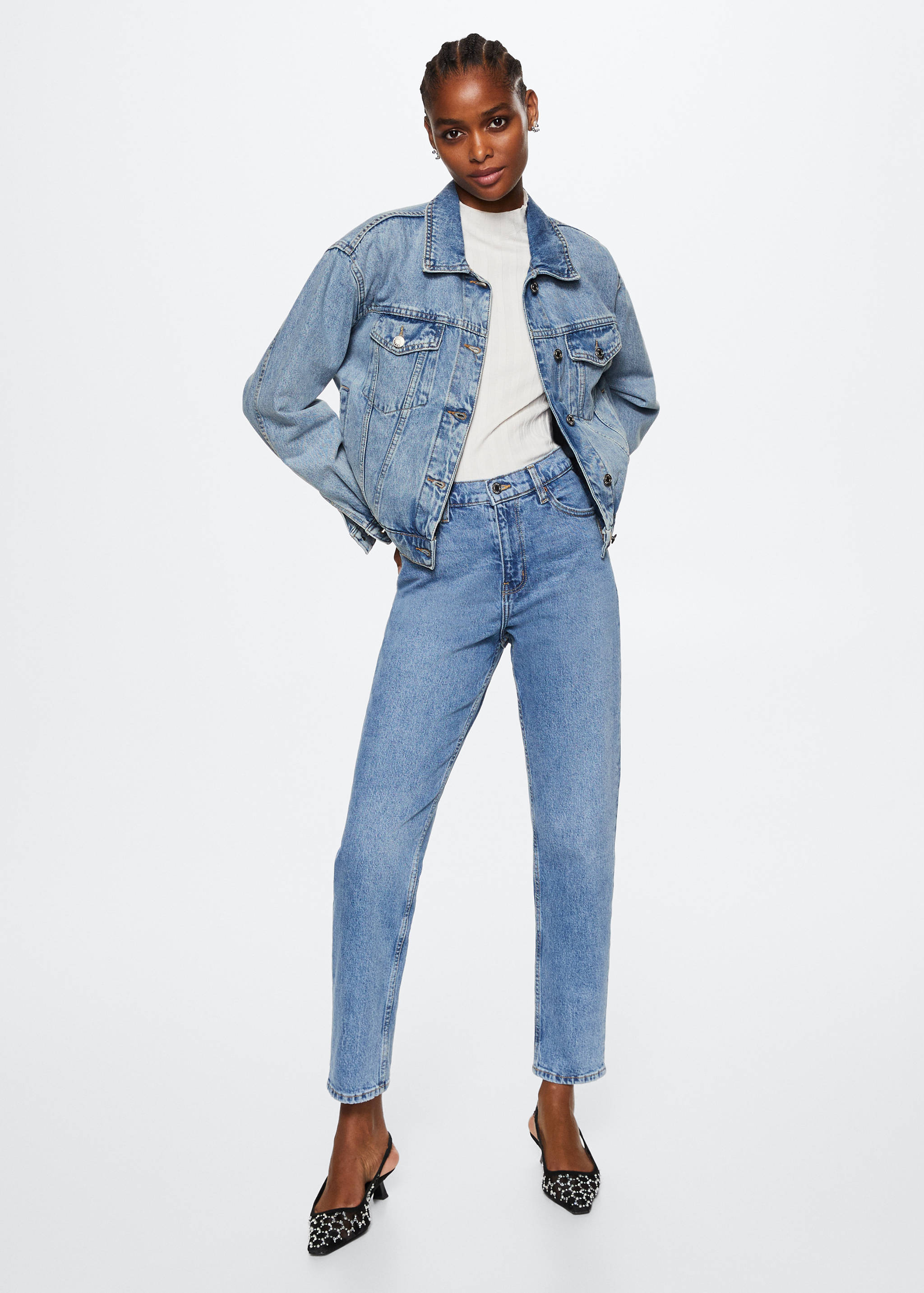 Pocketed denim jacket - General plane