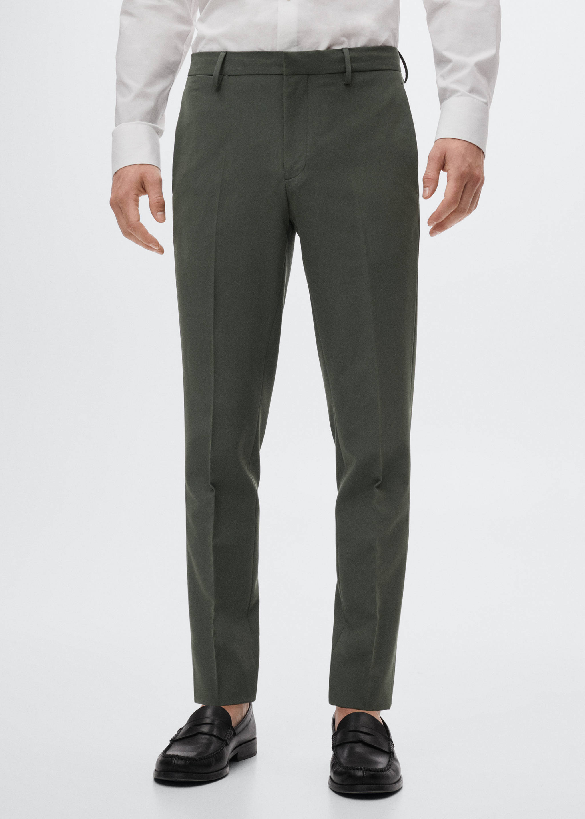Super slim fit suit trousers - Medium plane