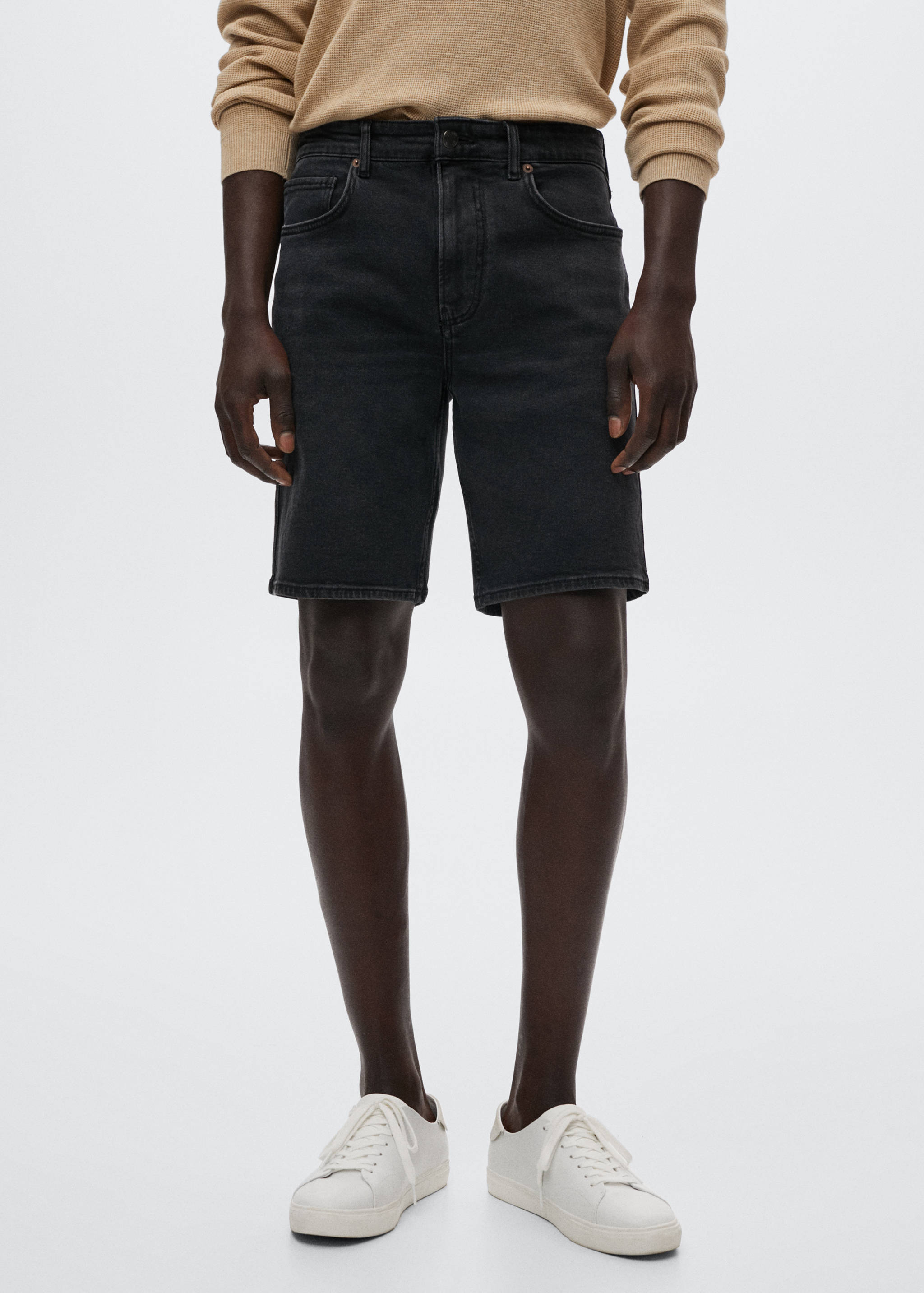 Bermudas vaqueras regular fit - Plano medio