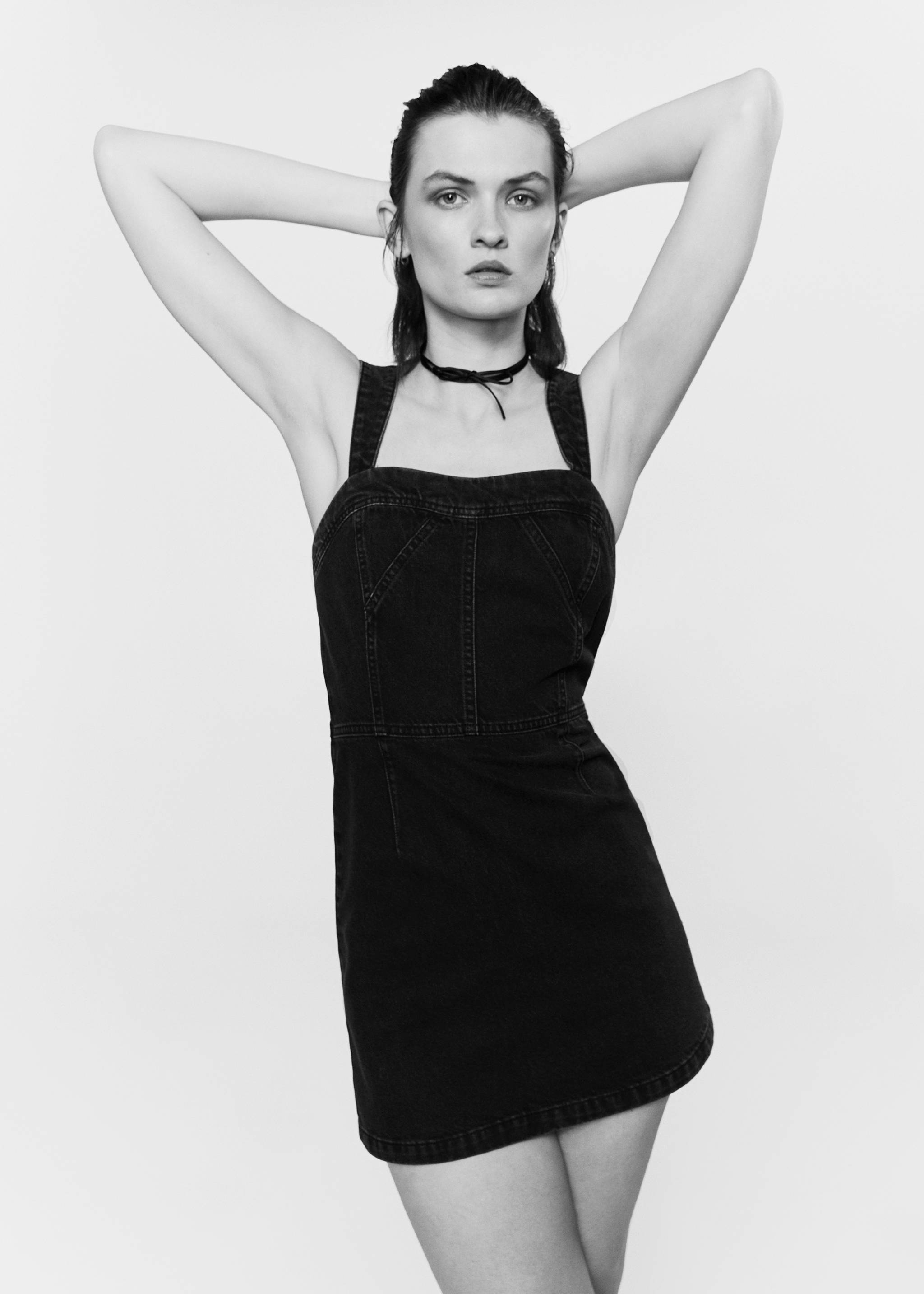 Zip denim dress - Details of the article 1
