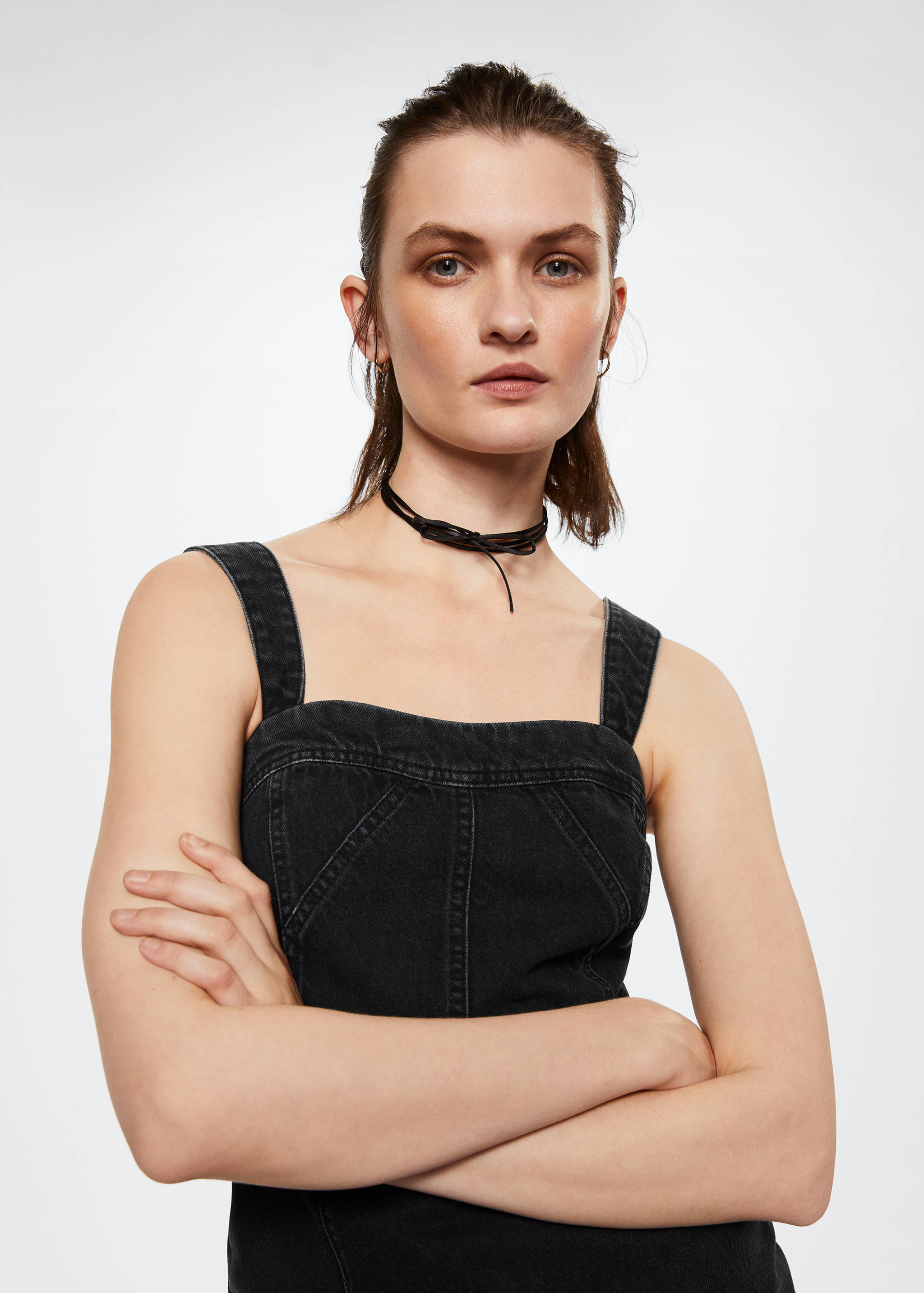 Zip denim dress - Details of the article 2