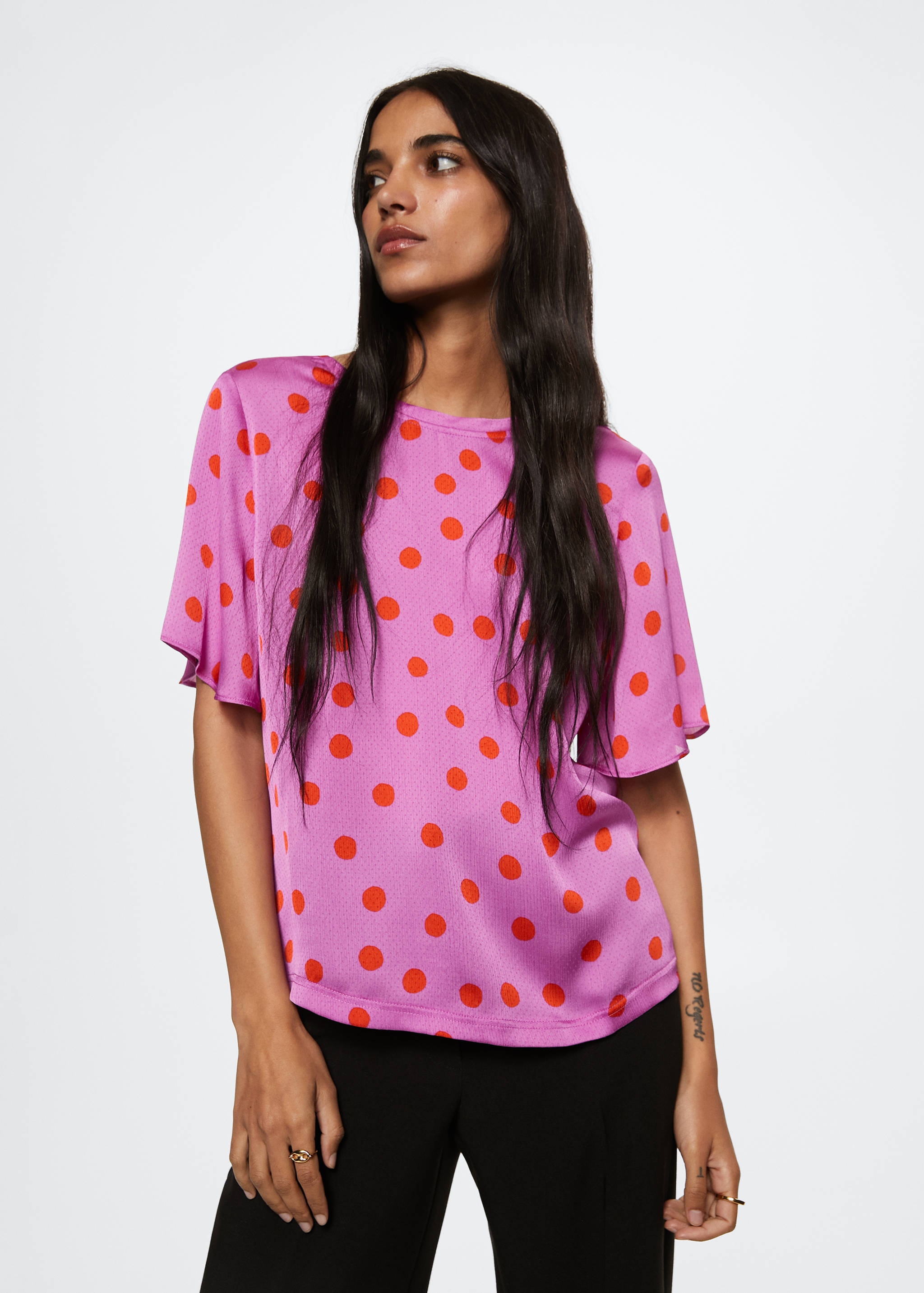 Polka-dot print blouse - Medium plane