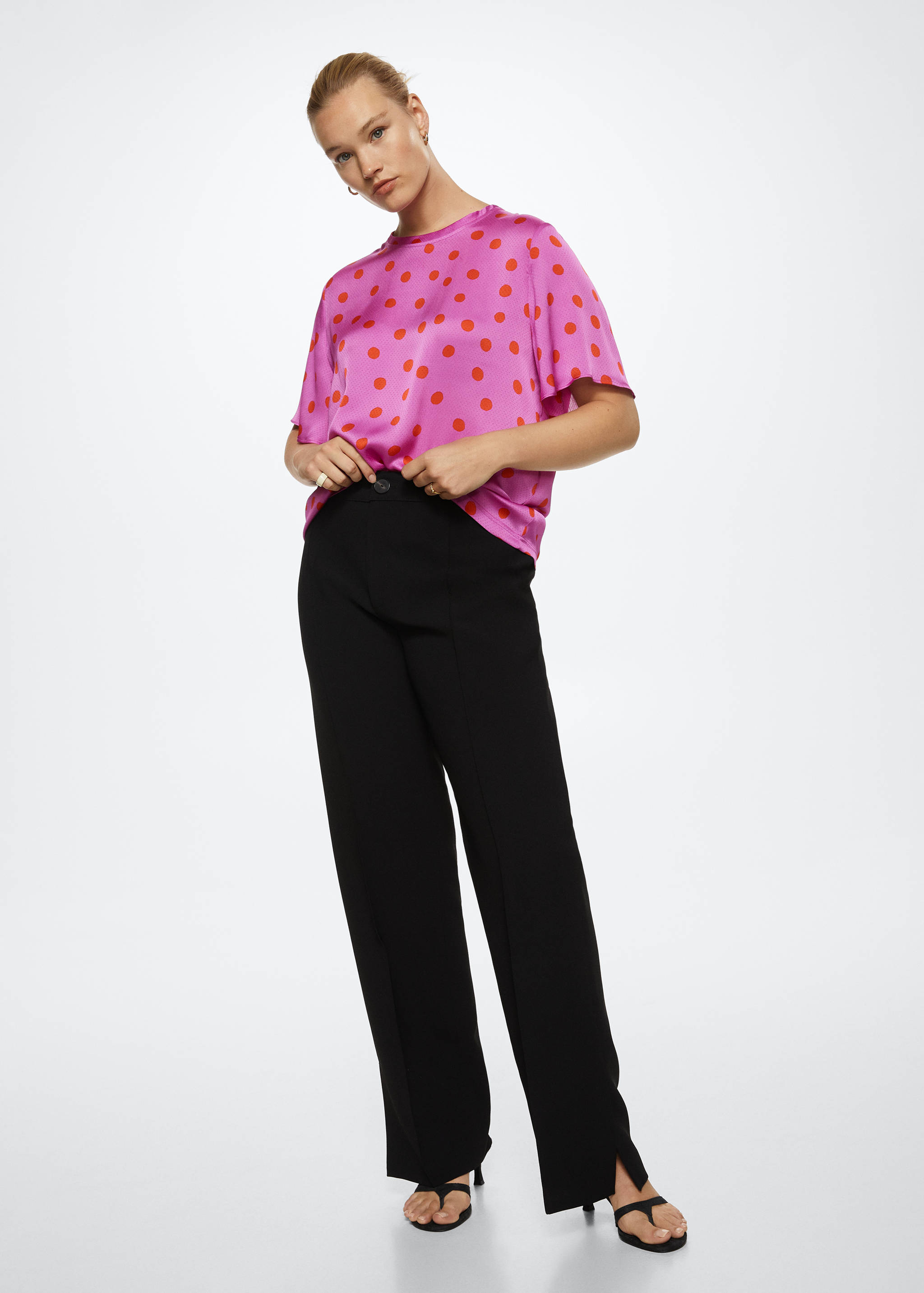 Polka-dot print blouse - Details of the article 4
