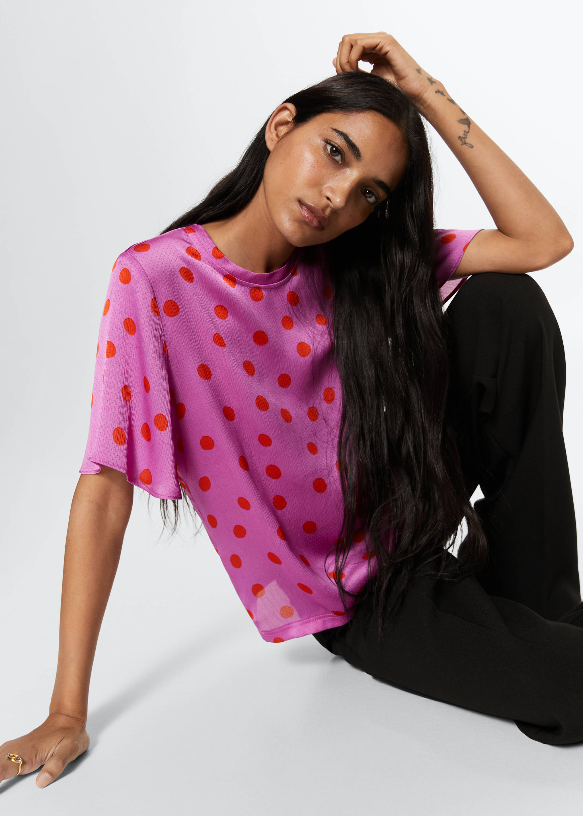 Polka-dot print blouse - Details of the article 6