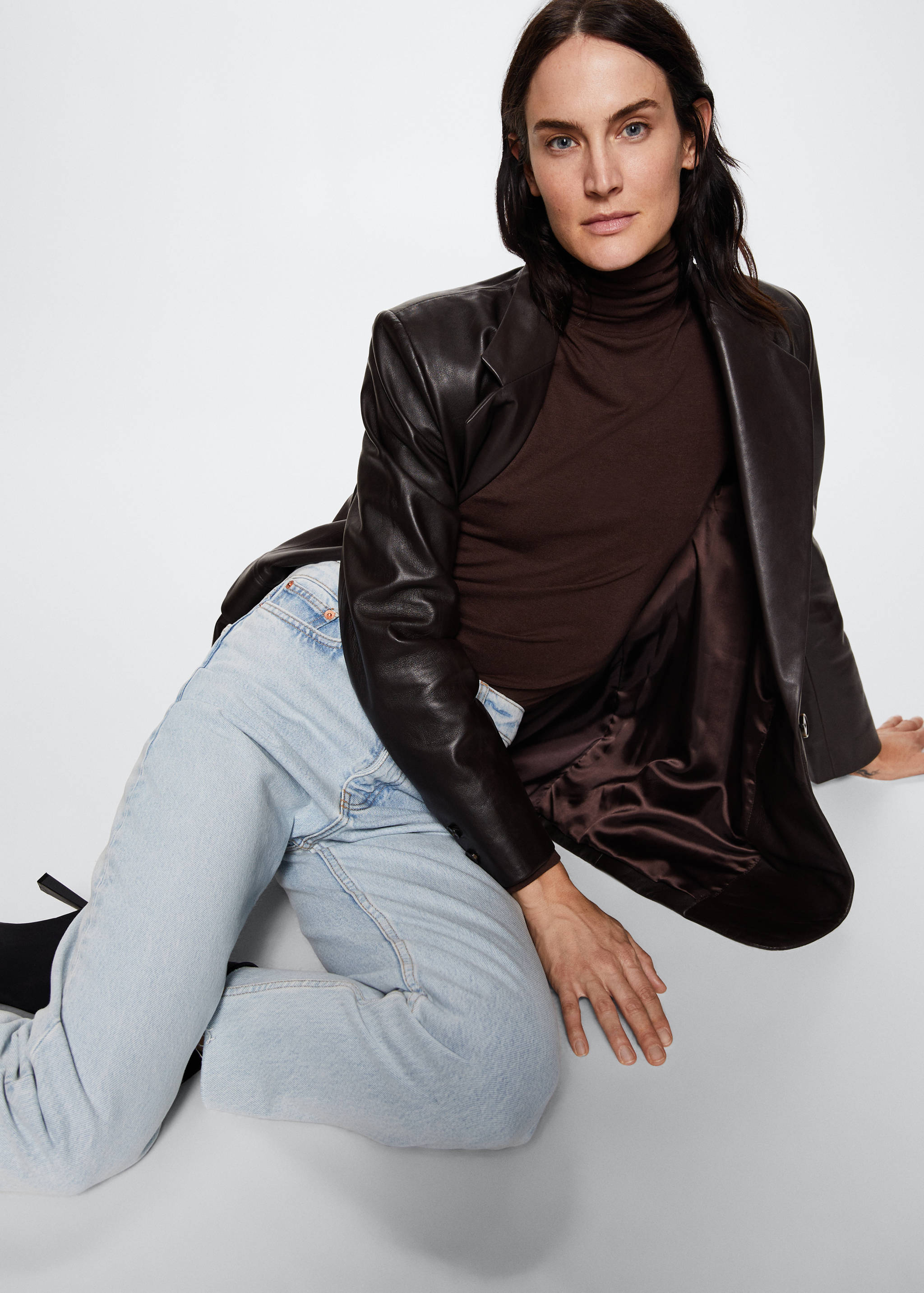 Jeans rectos tiro alto crop - Detalle del artículo 2